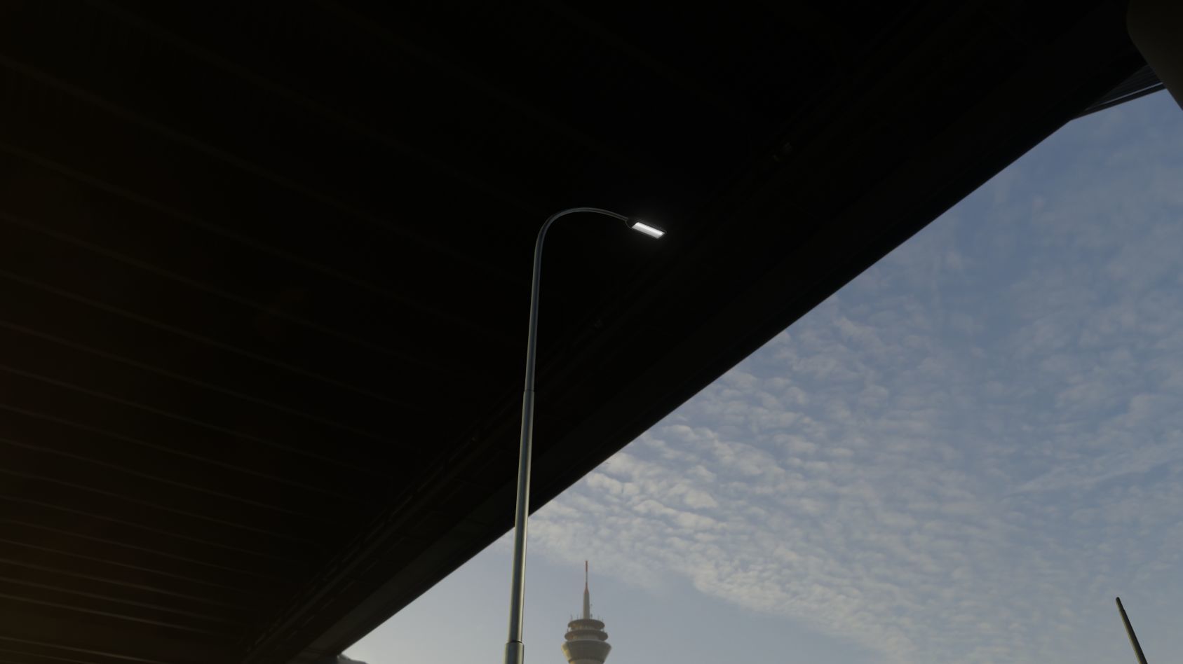 Street Light 11 version 15 10m with pole 1 Low-poly 3D model_67