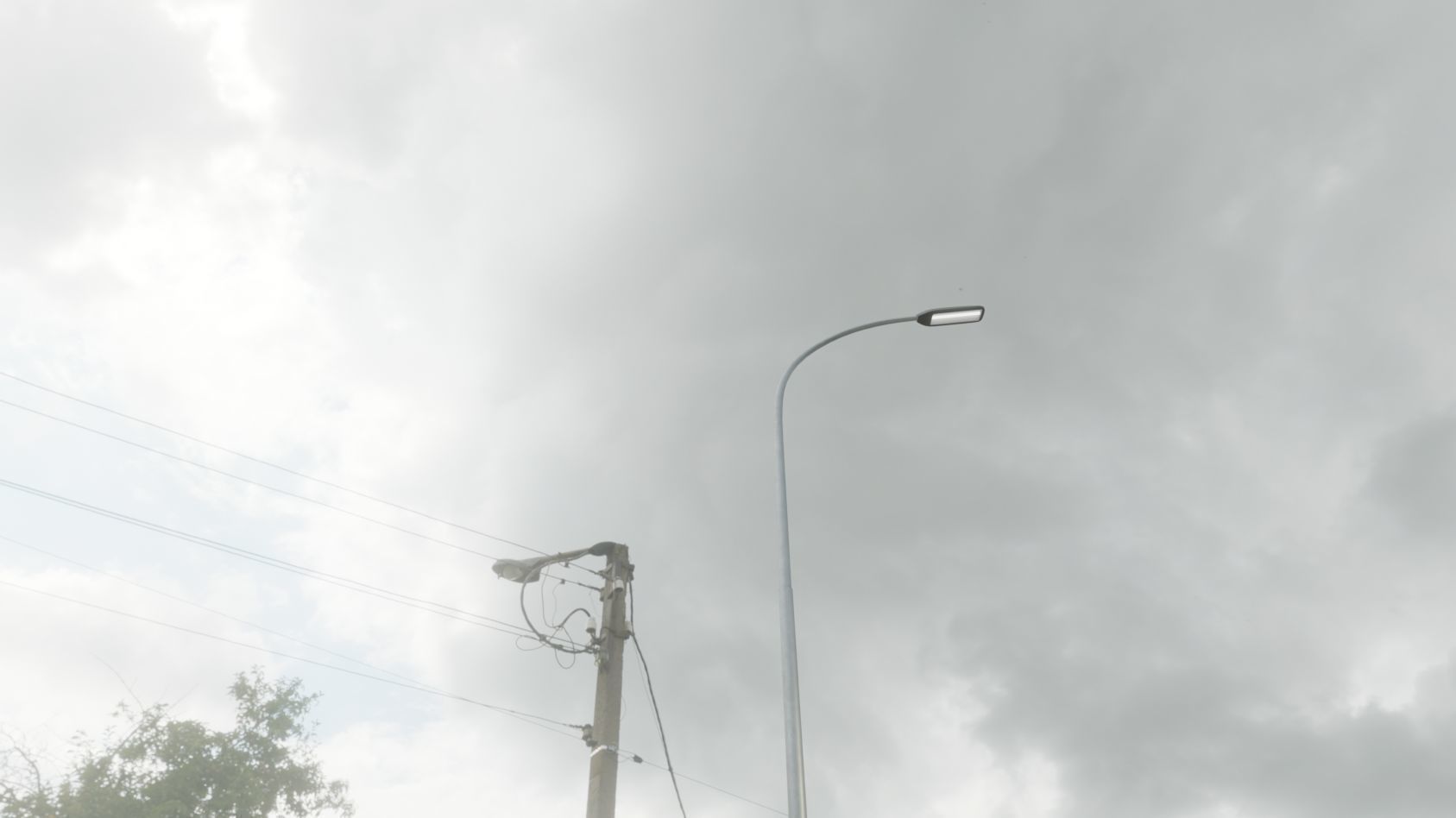 Street Light 11 version 15 10m with pole 1 Low-poly 3D model_36