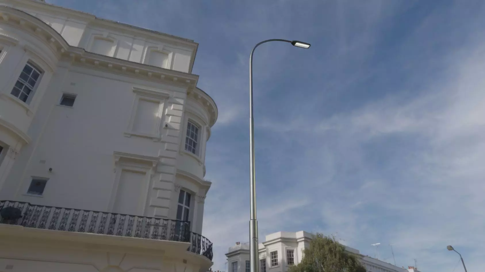 Street Light 11 version 15 10m with pole 1 Low-poly 3D model_0