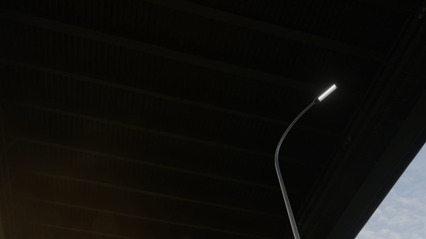 Street Light 11 version 15 10m with pole 1 Low-poly 3D model_7