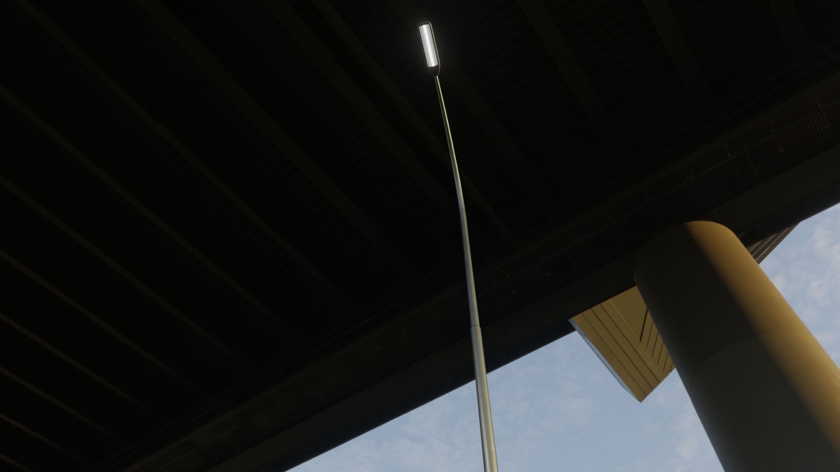 Street Light 11 version 15 10m with pole 1 Low-poly 3D model_82