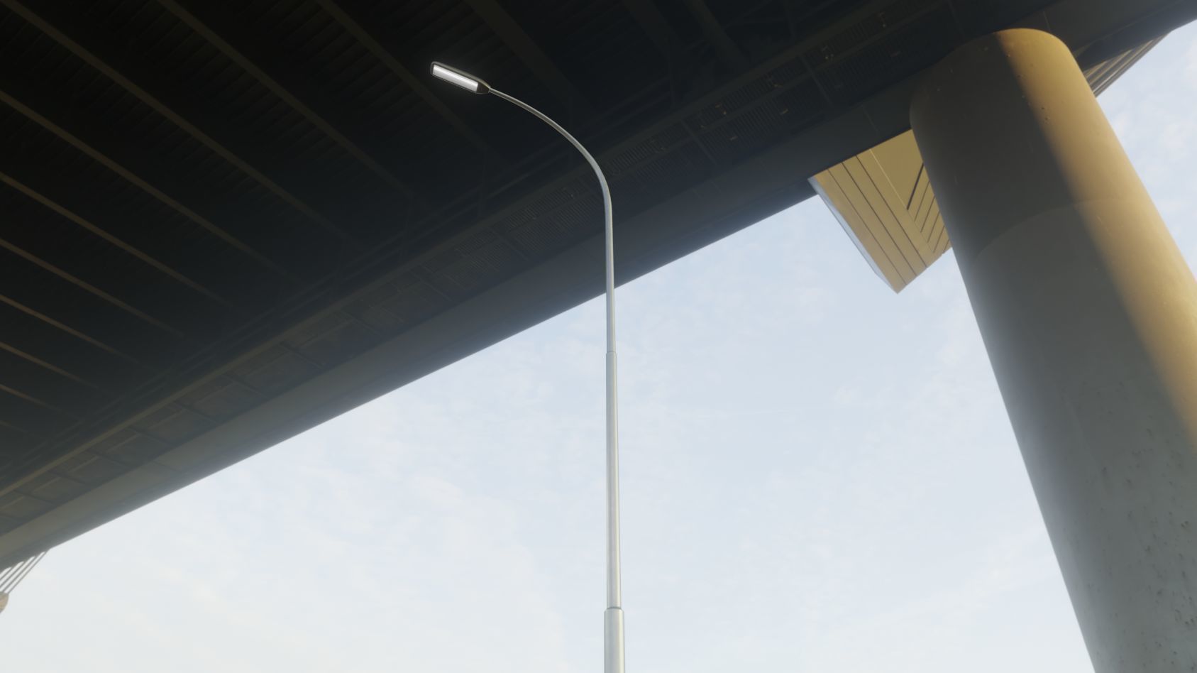 Street Light 11 version 15 10m with pole 1 Low-poly 3D model_22