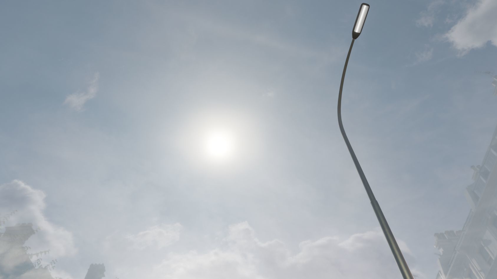 Street Light 11 version 15 10m with pole 1 Low-poly 3D model_10