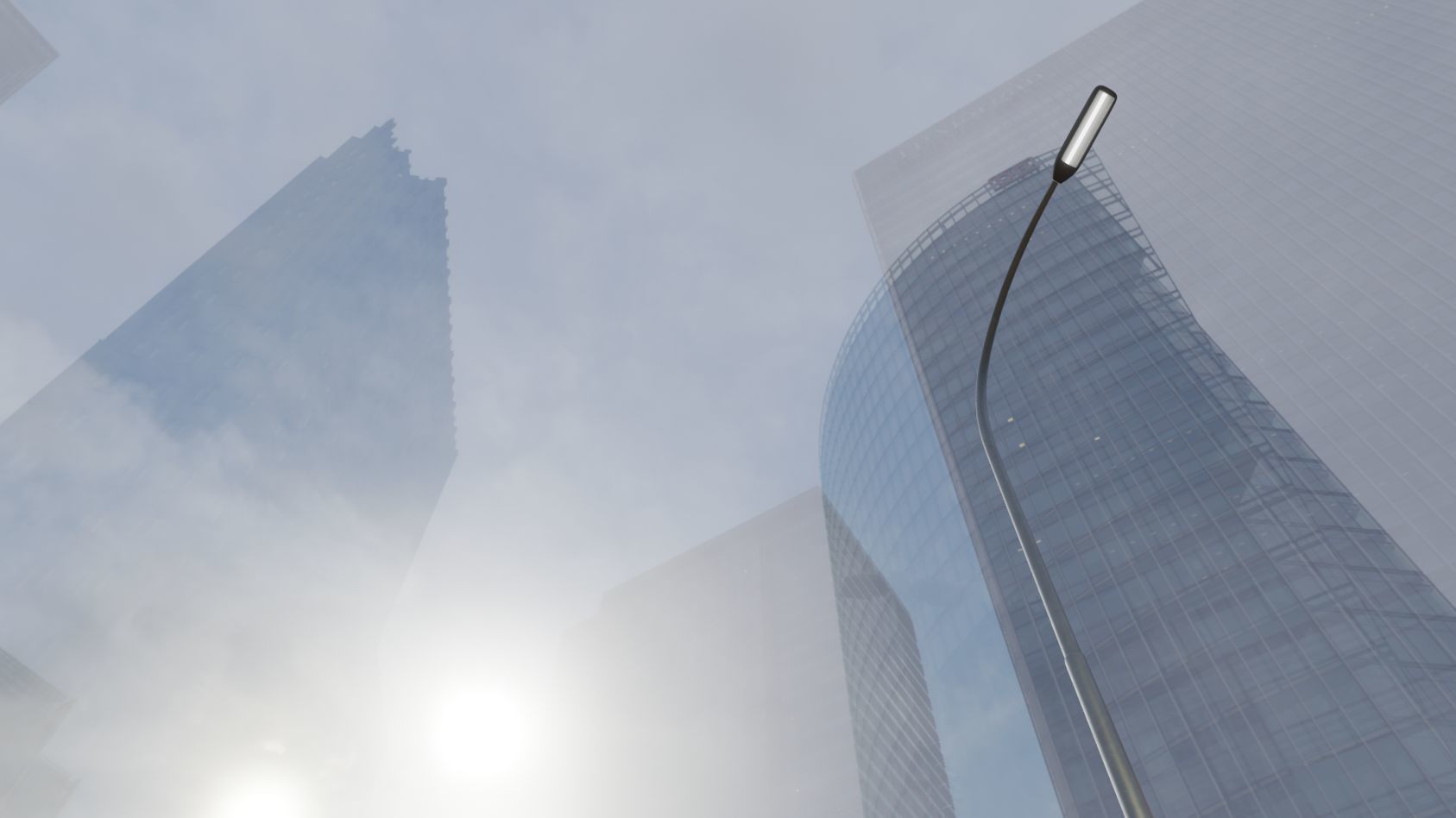 Street Light 11 version 15 10m with pole 1 Low-poly 3D model_9