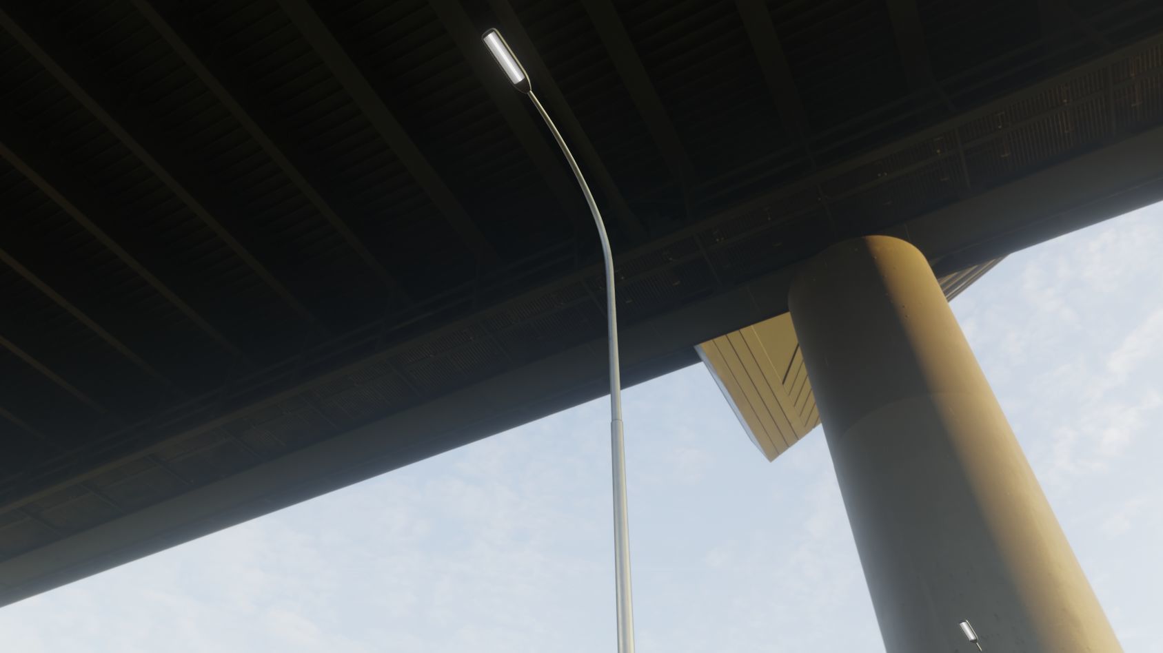 Street Light 11 version 15 10m with pole 1 Low-poly 3D model_52