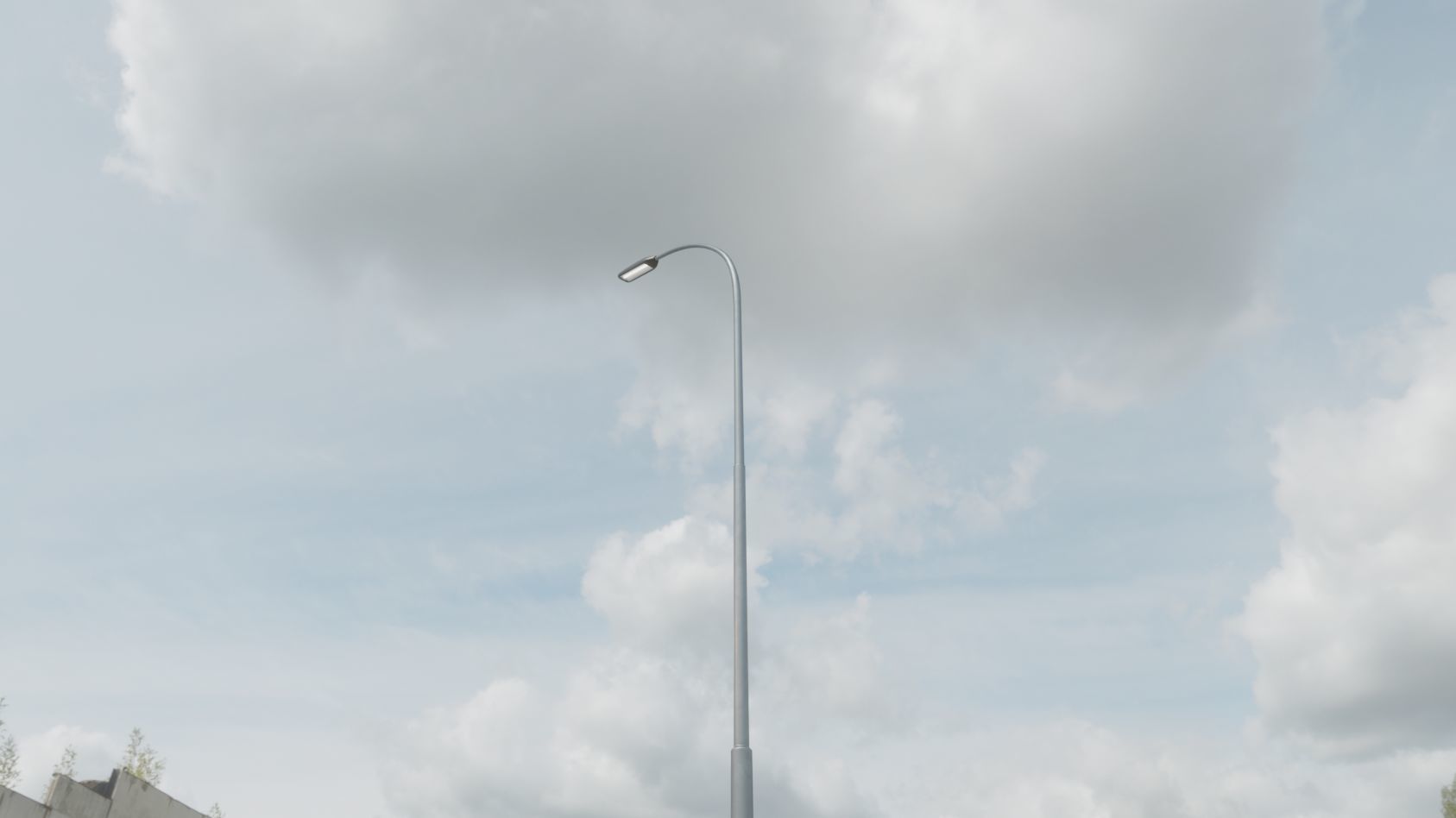 Street Light 11 version 15 10m with pole 1 Low-poly 3D model_93