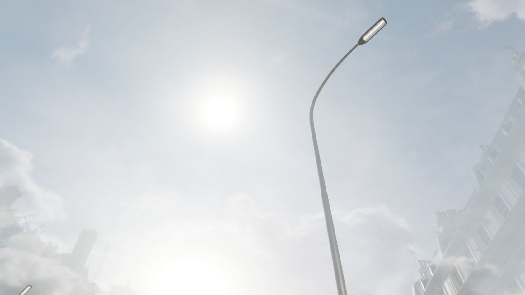 Street Light 11 version 15 10m with pole 1 Low-poly 3D model_40