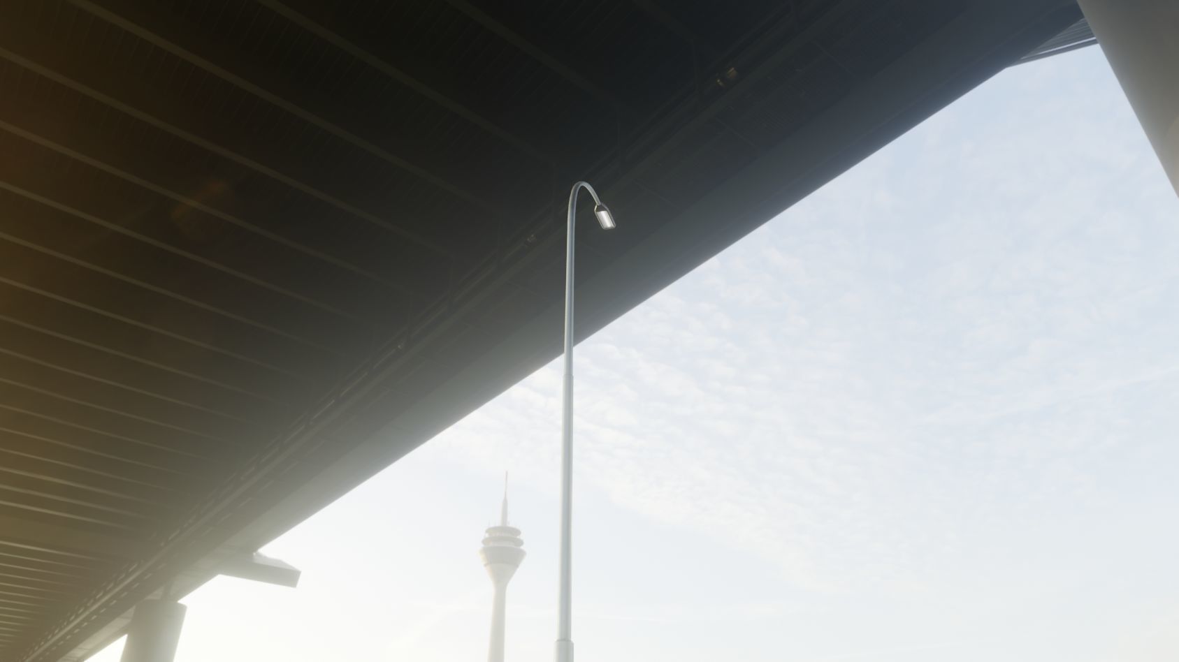 Street Light 11 version 15 10m with pole 1 Low-poly 3D model_97