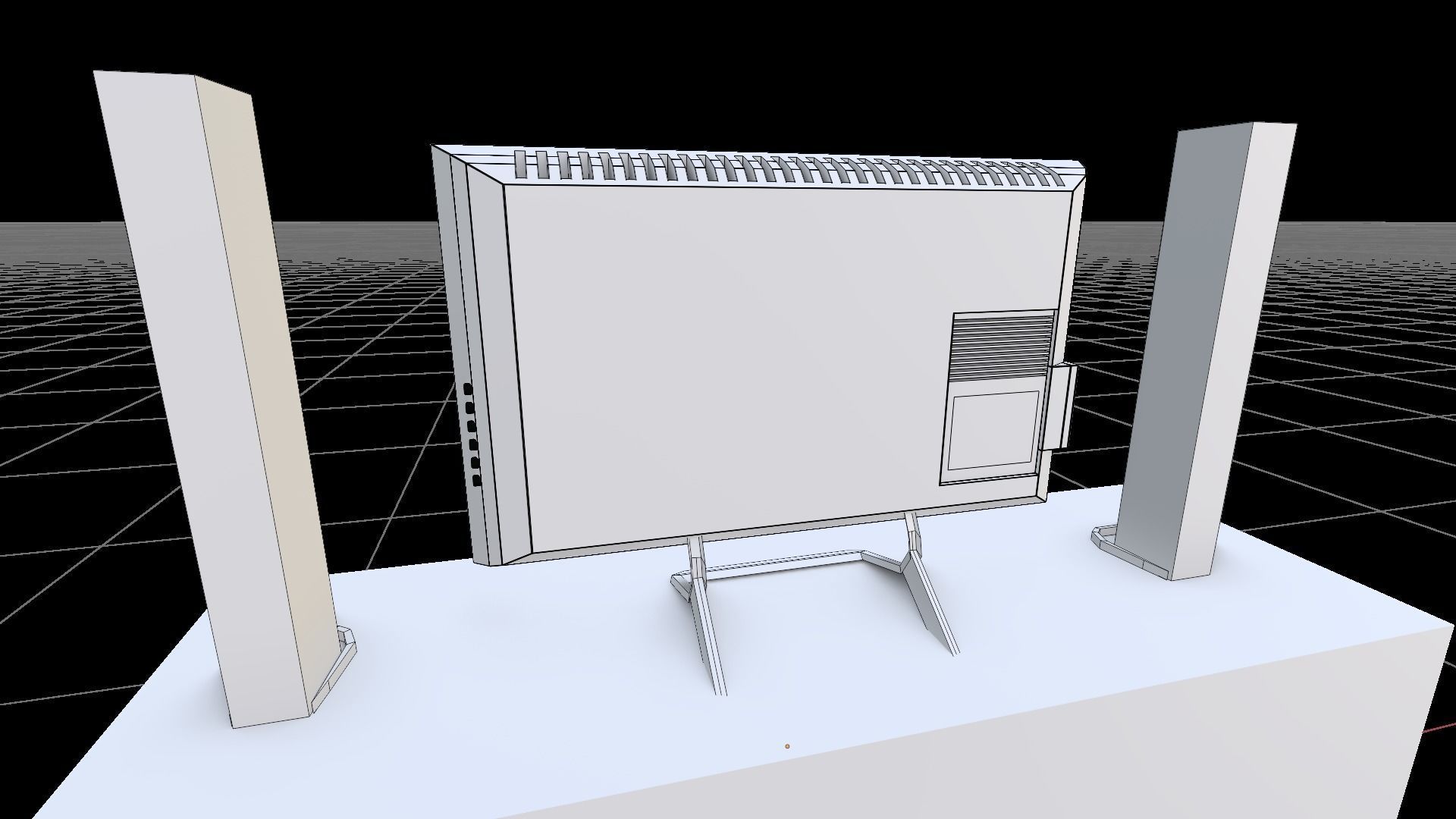 Television with table 3D model_3