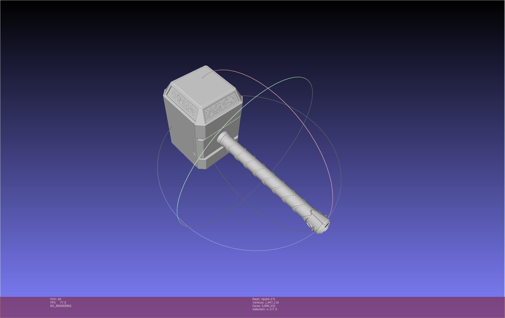 Thor Mjolnir Hammer Basic Printable Assembly 3D print model_43
