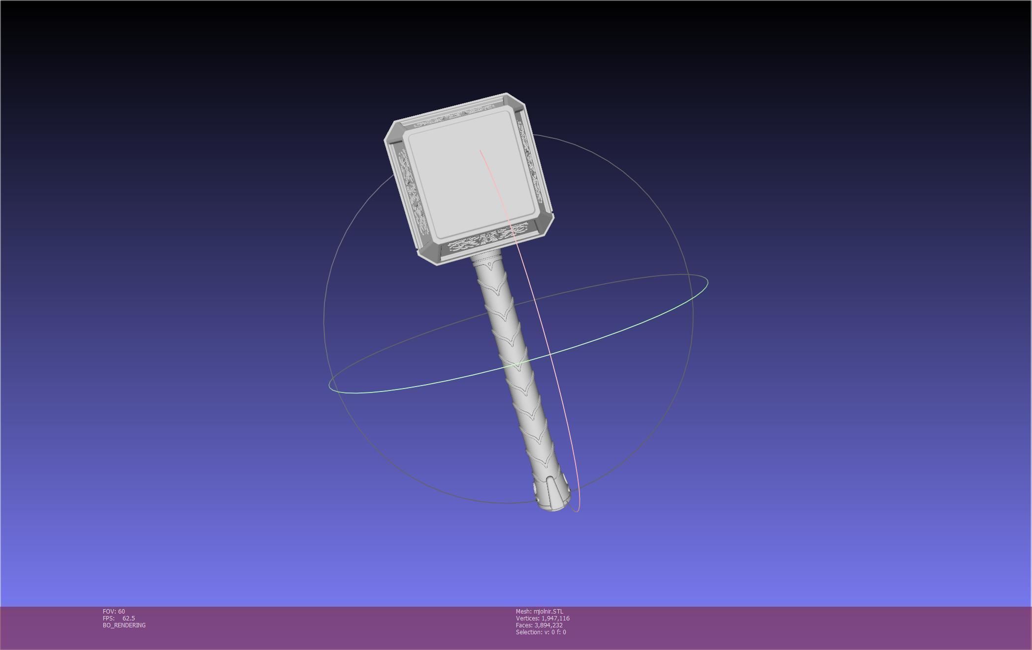 Thor Mjolnir Hammer Basic Printable Assembly 3D print model_33