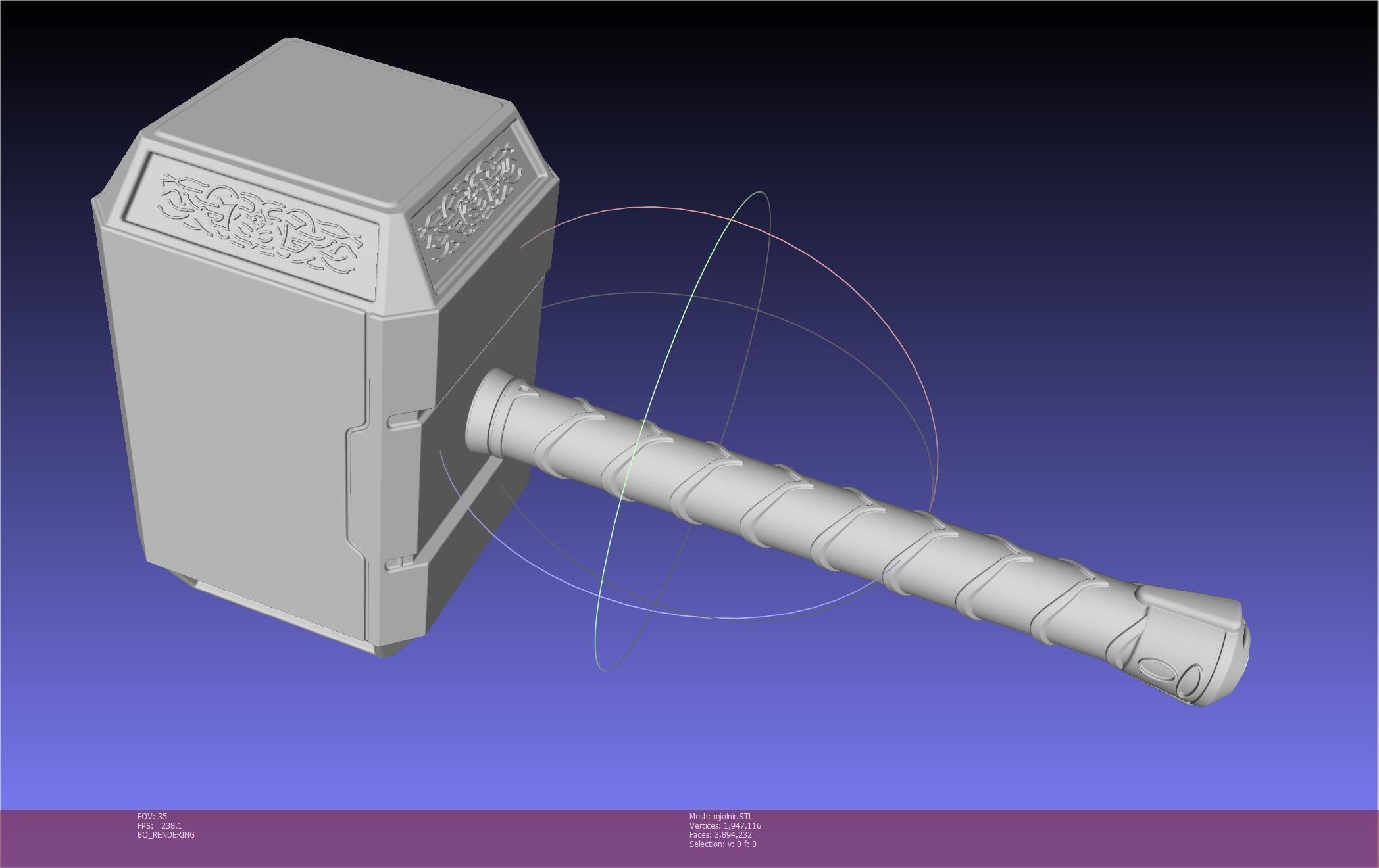 Thor Mjolnir Hammer Basic Printable Assembly 3D print model_98