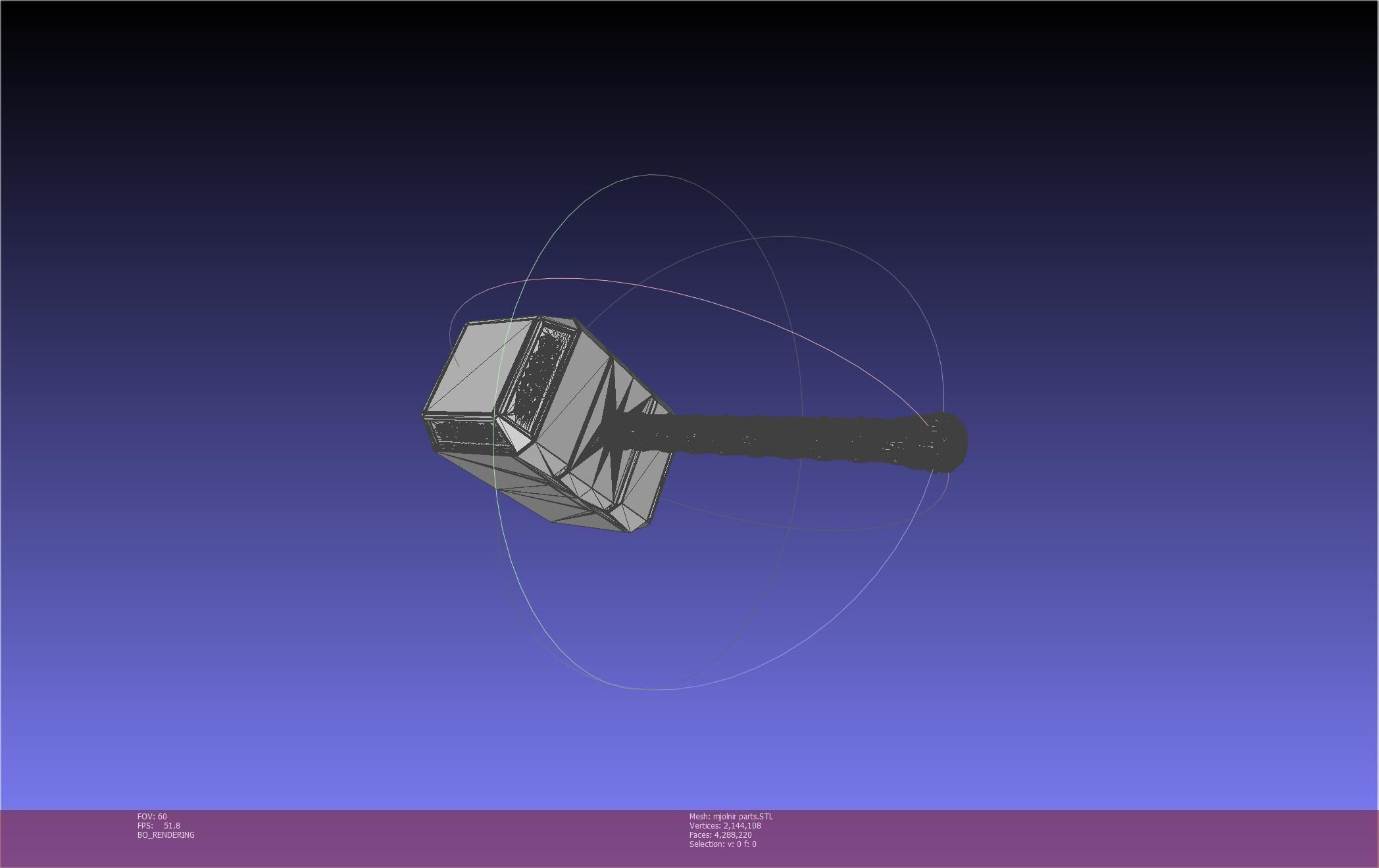 Thor Mjolnir Hammer Basic Printable Assembly 3D print model_120