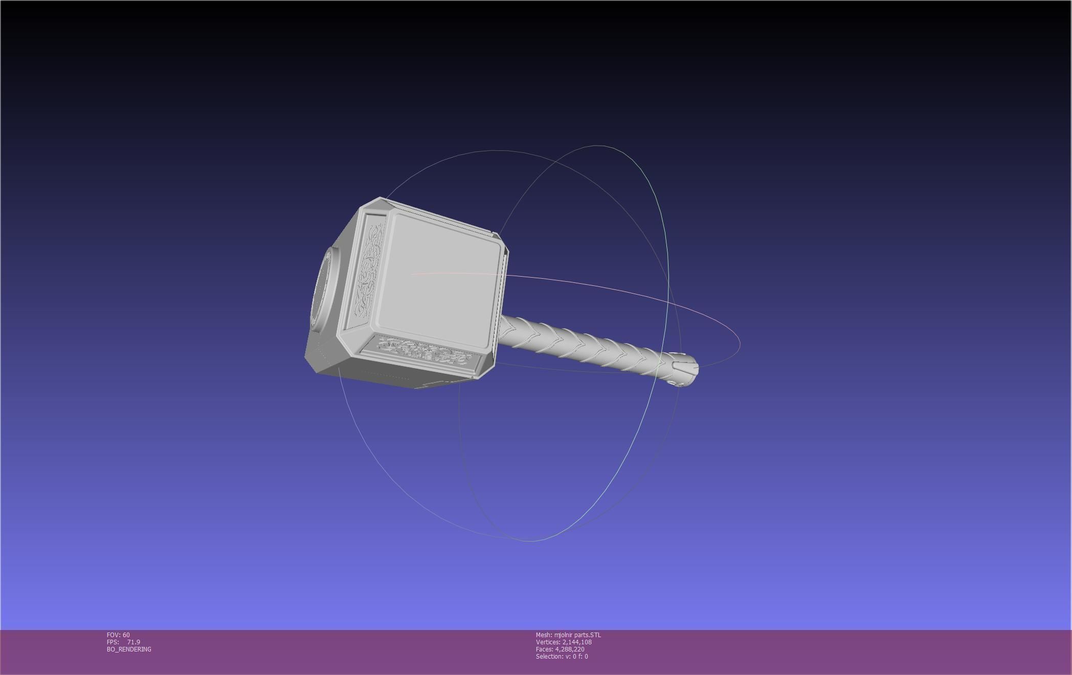 Thor Mjolnir Hammer Basic Printable Assembly 3D print model_127