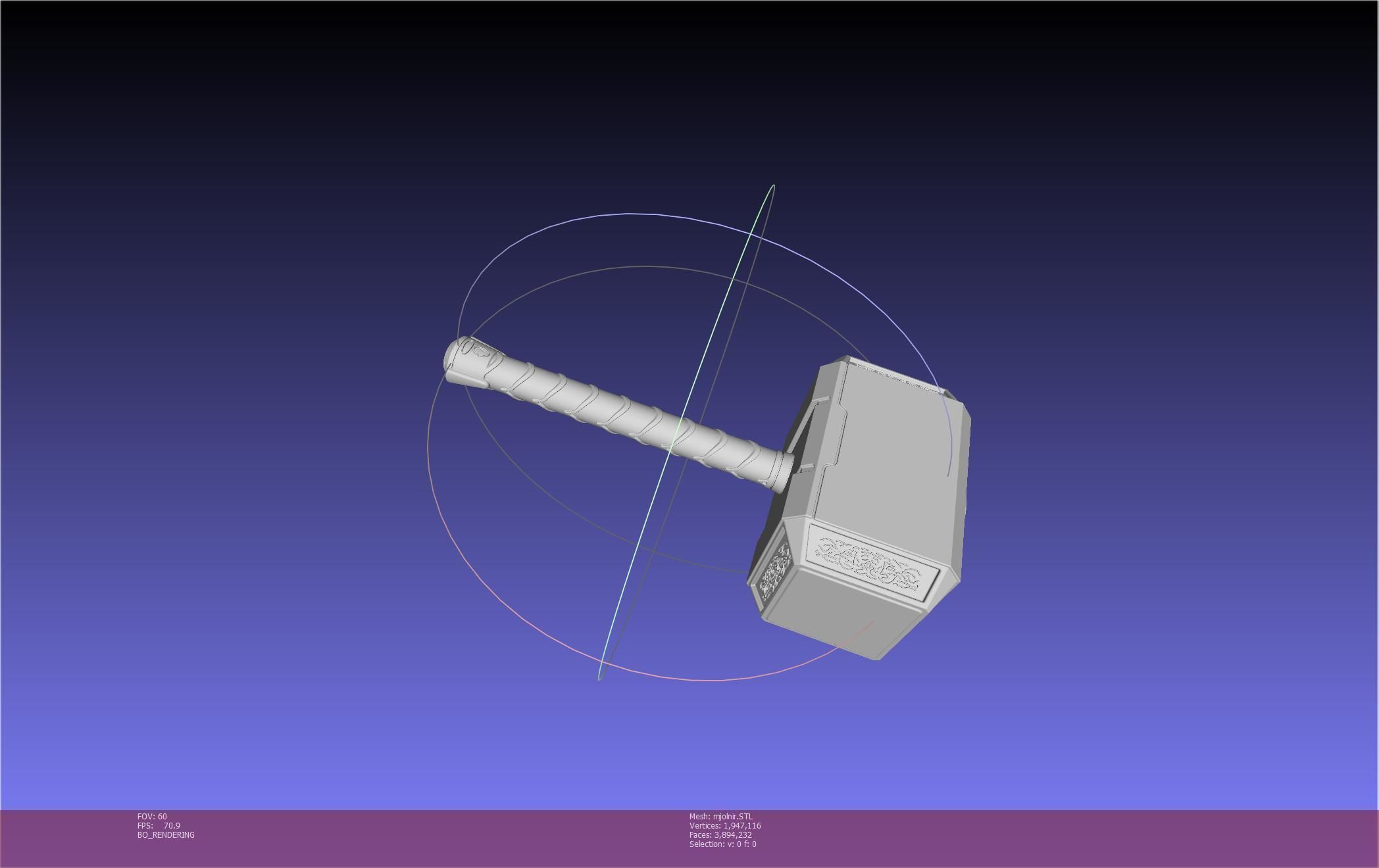 Thor Mjolnir Hammer Basic Printable Assembly 3D print model_60