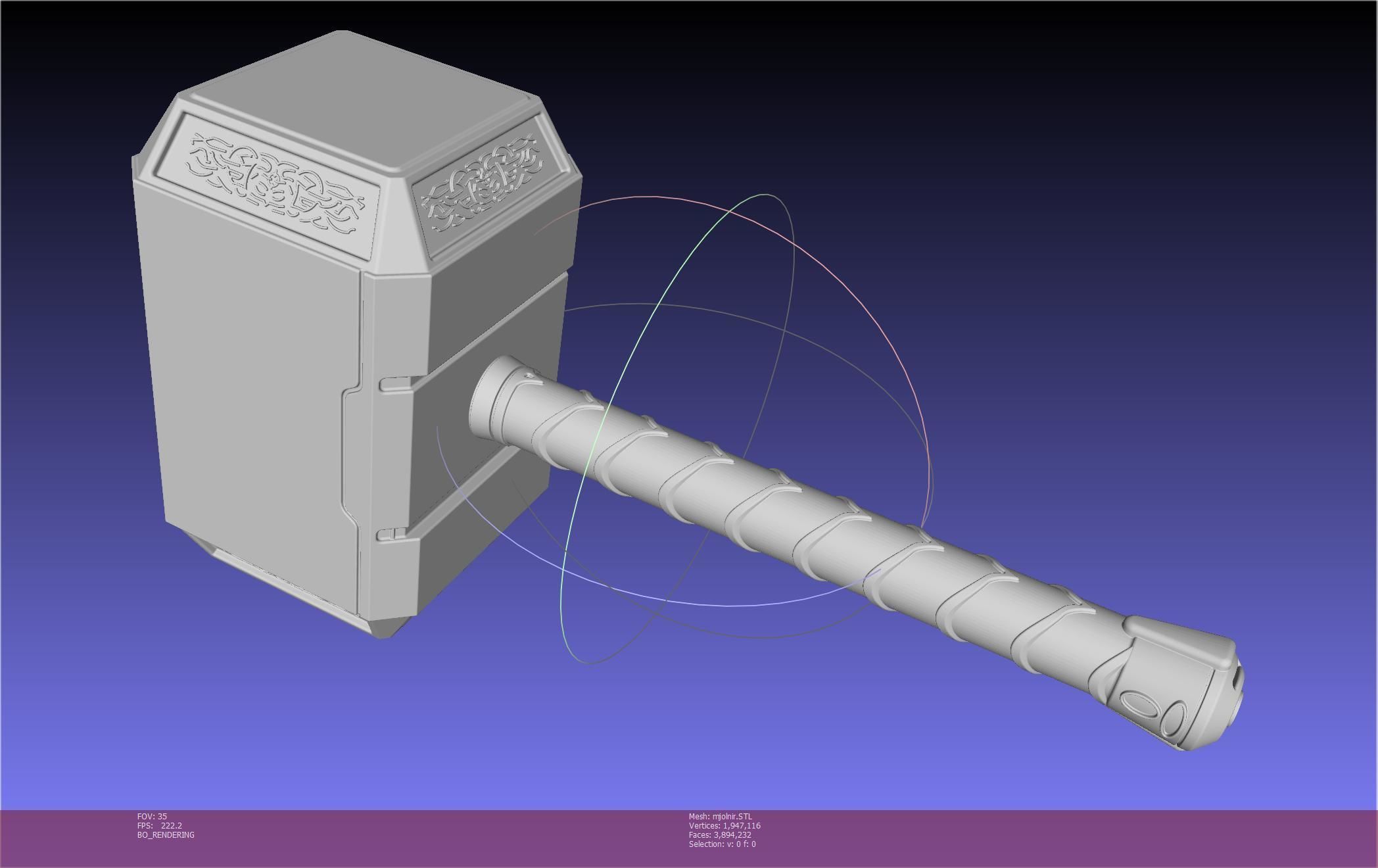 Thor Mjolnir Hammer Basic Printable Assembly 3D print model_105