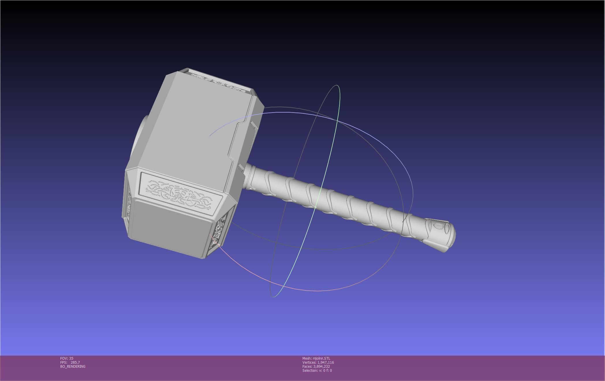 Thor Mjolnir Hammer Basic Printable Assembly 3D print model_113