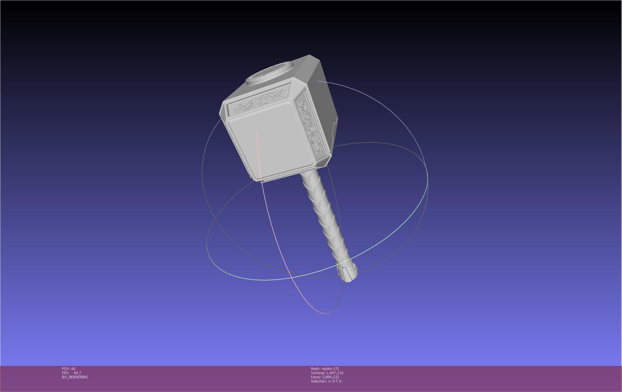 Thor Mjolnir Hammer Basic Printable Assembly 3D print model_29