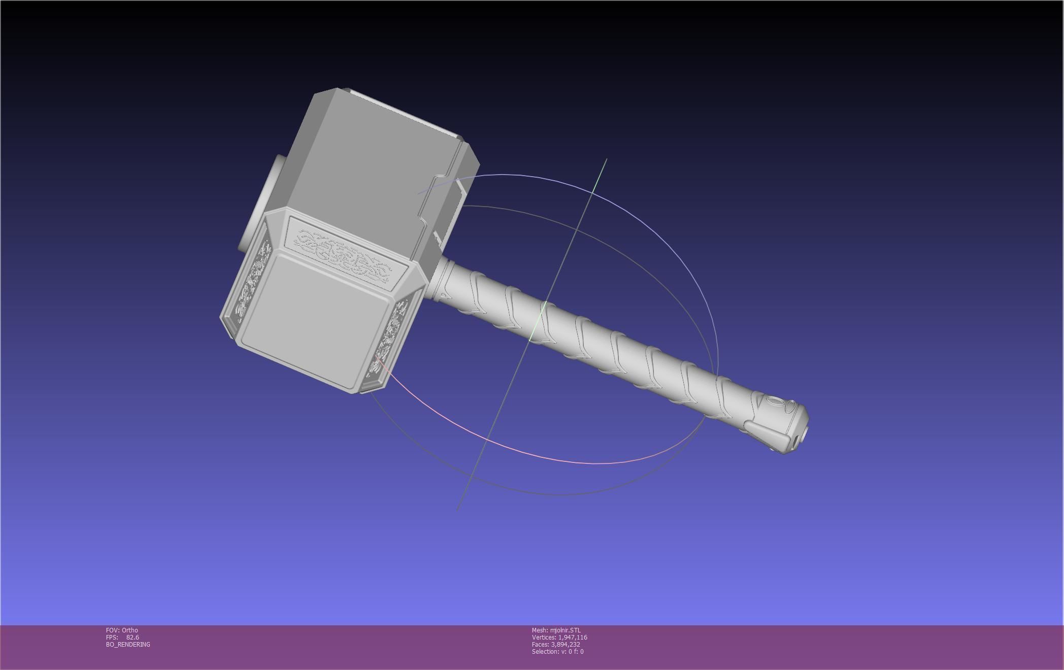 Thor Mjolnir Hammer Basic Printable Assembly 3D print model_90
