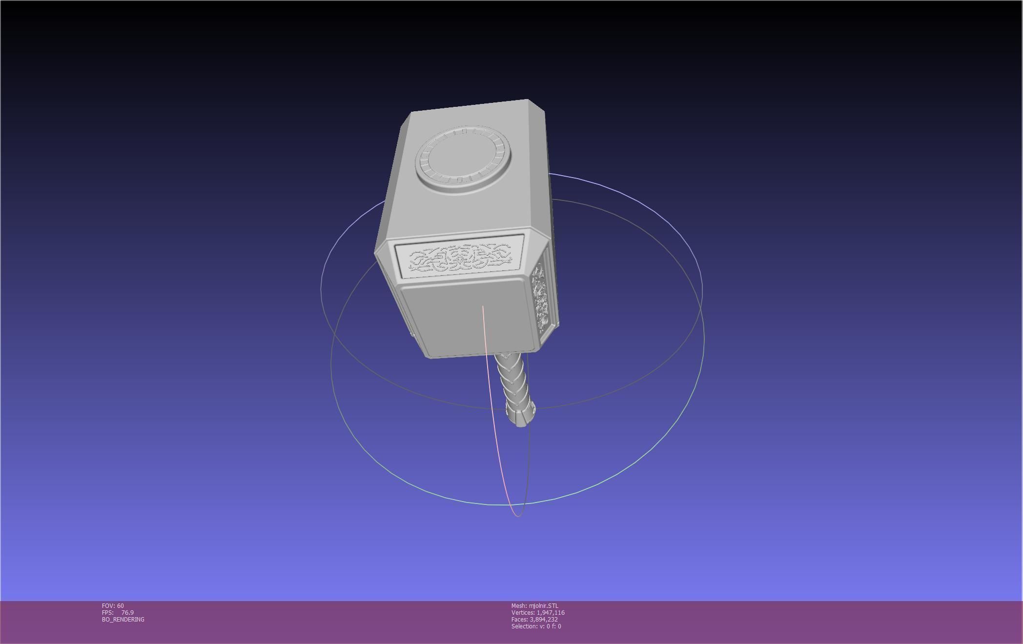 Thor Mjolnir Hammer Basic Printable Assembly 3D print model_48