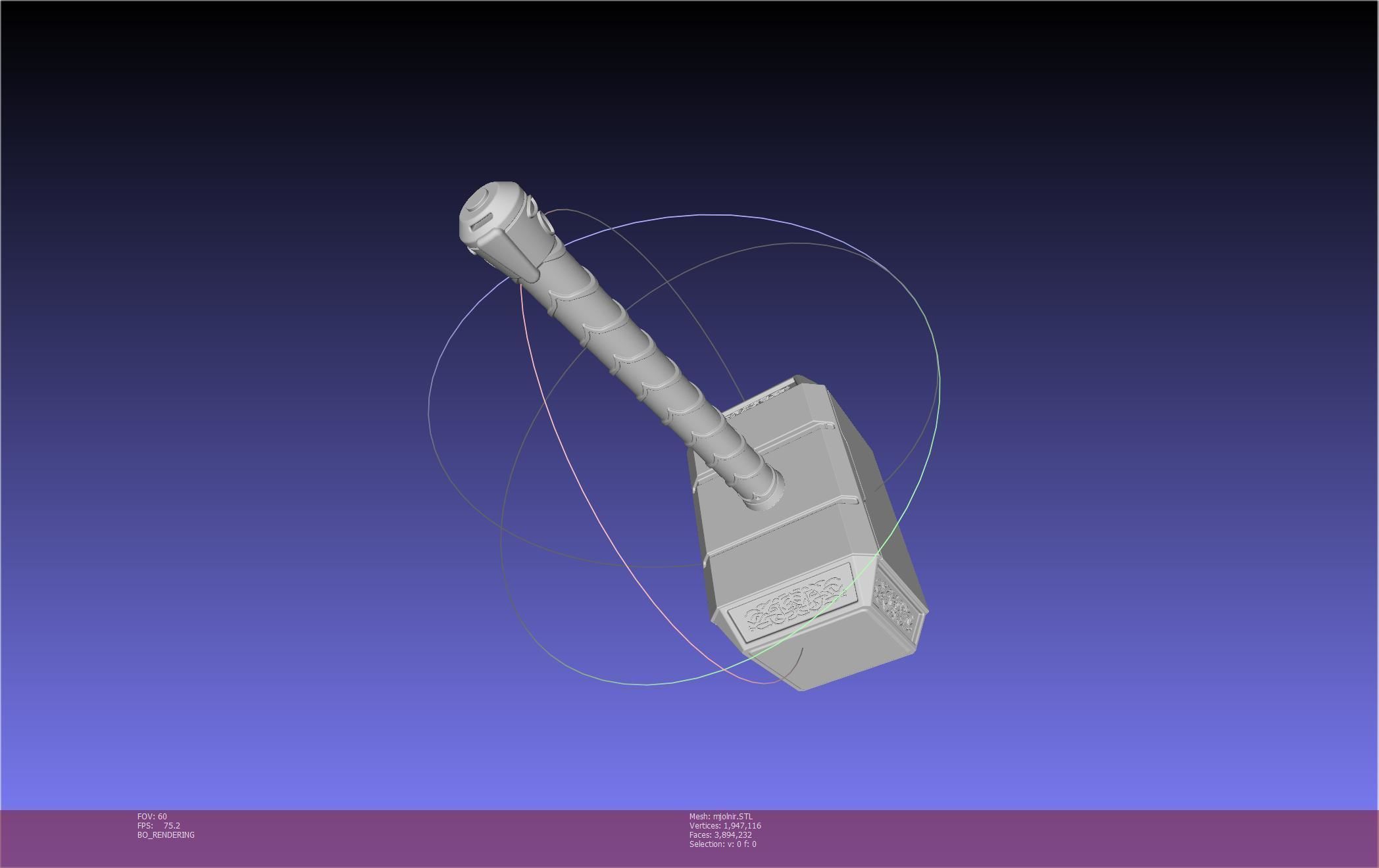 Thor Mjolnir Hammer Basic Printable Assembly 3D print model_75