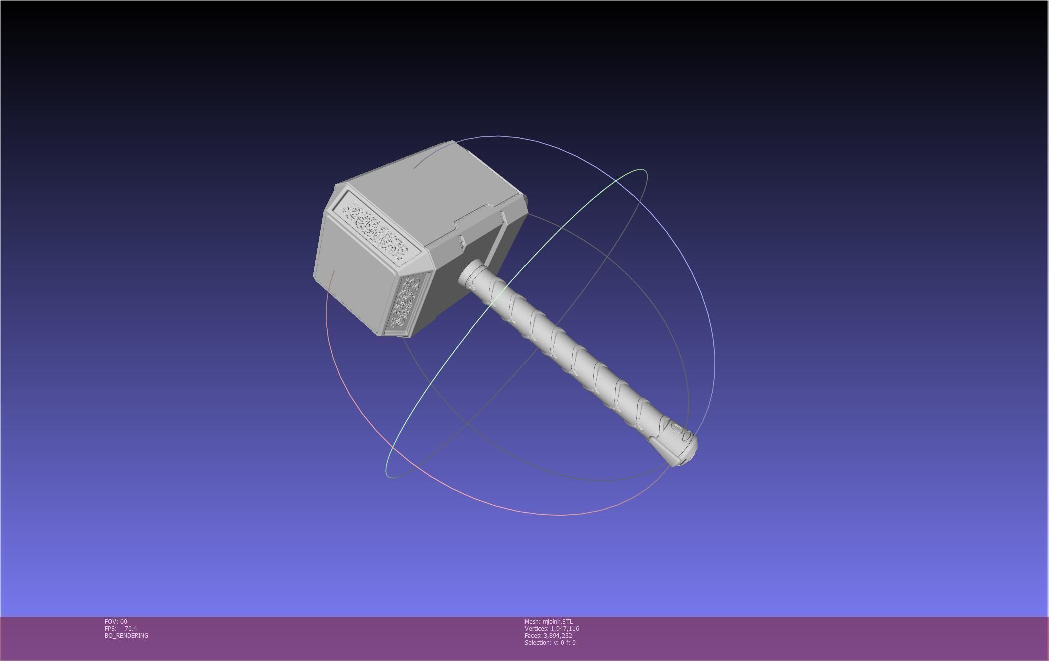 Thor Mjolnir Hammer Basic Printable Assembly 3D print model_39