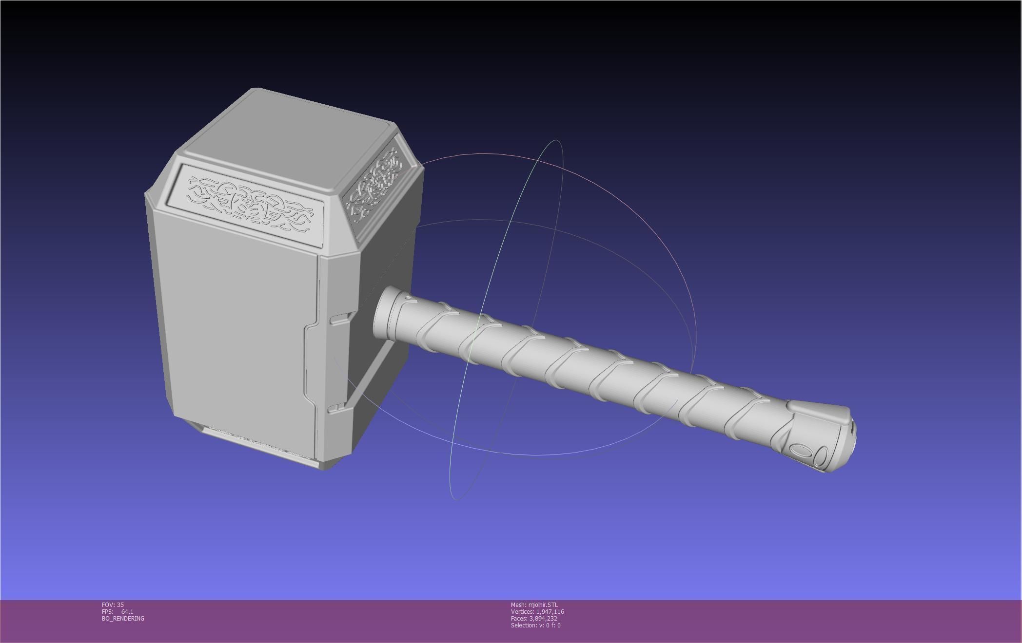 Thor Mjolnir Hammer Basic Printable Assembly 3D print model_103