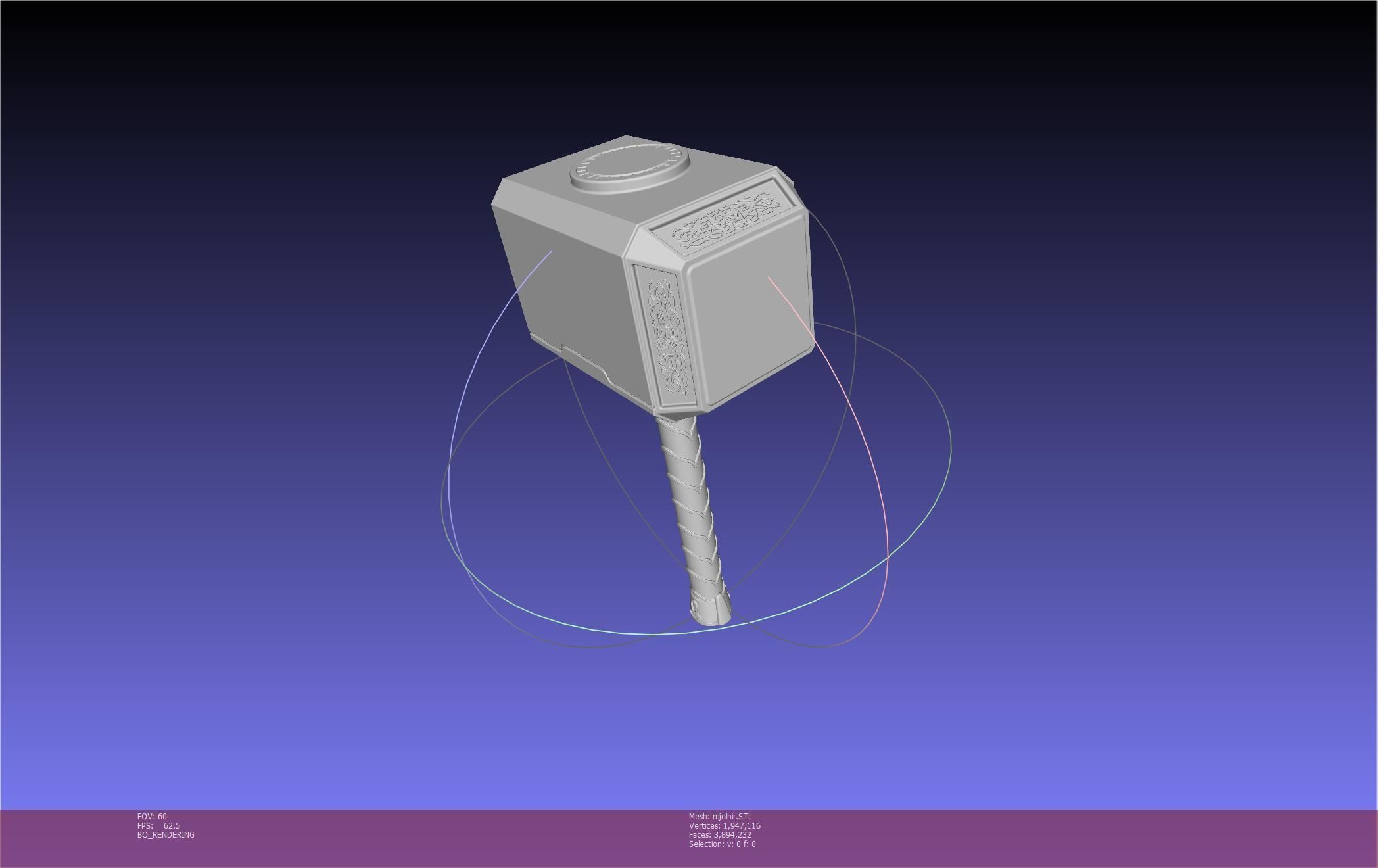 Thor Mjolnir Hammer Basic Printable Assembly 3D print model_34