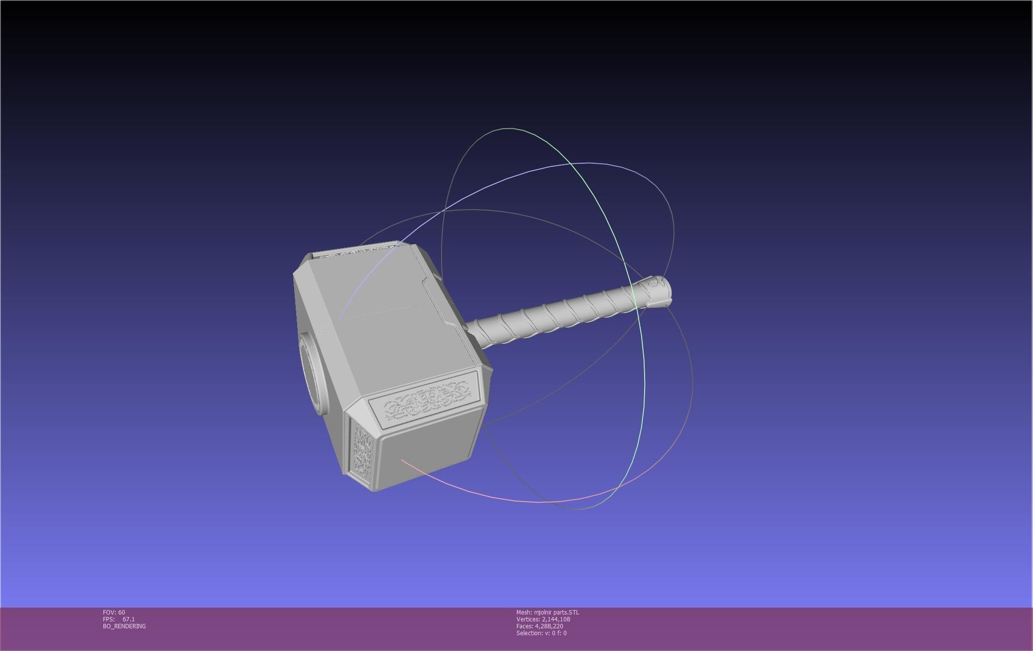 Thor Mjolnir Hammer Basic Printable Assembly 3D print model_124