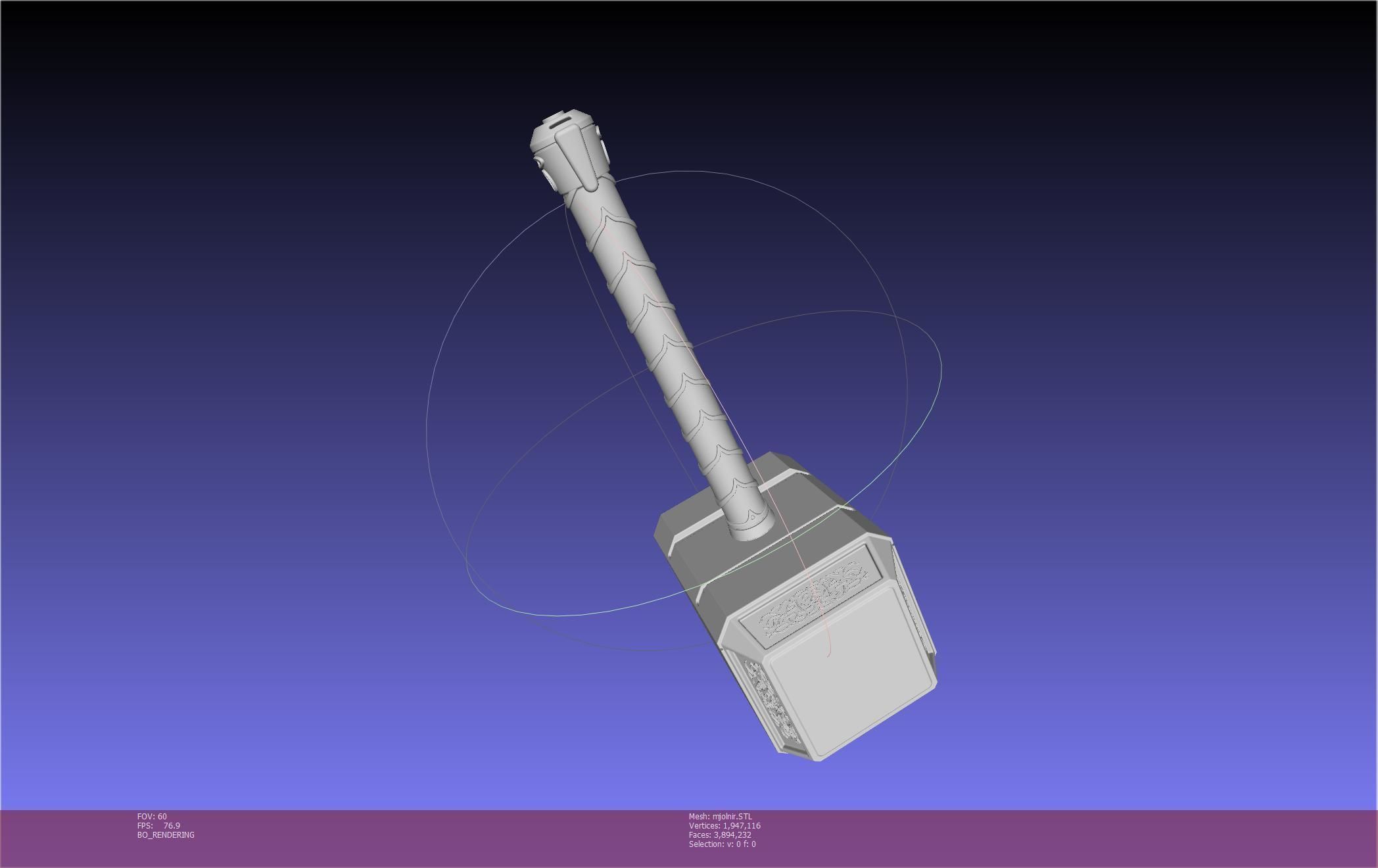 Thor Mjolnir Hammer Basic Printable Assembly 3D print model_76
