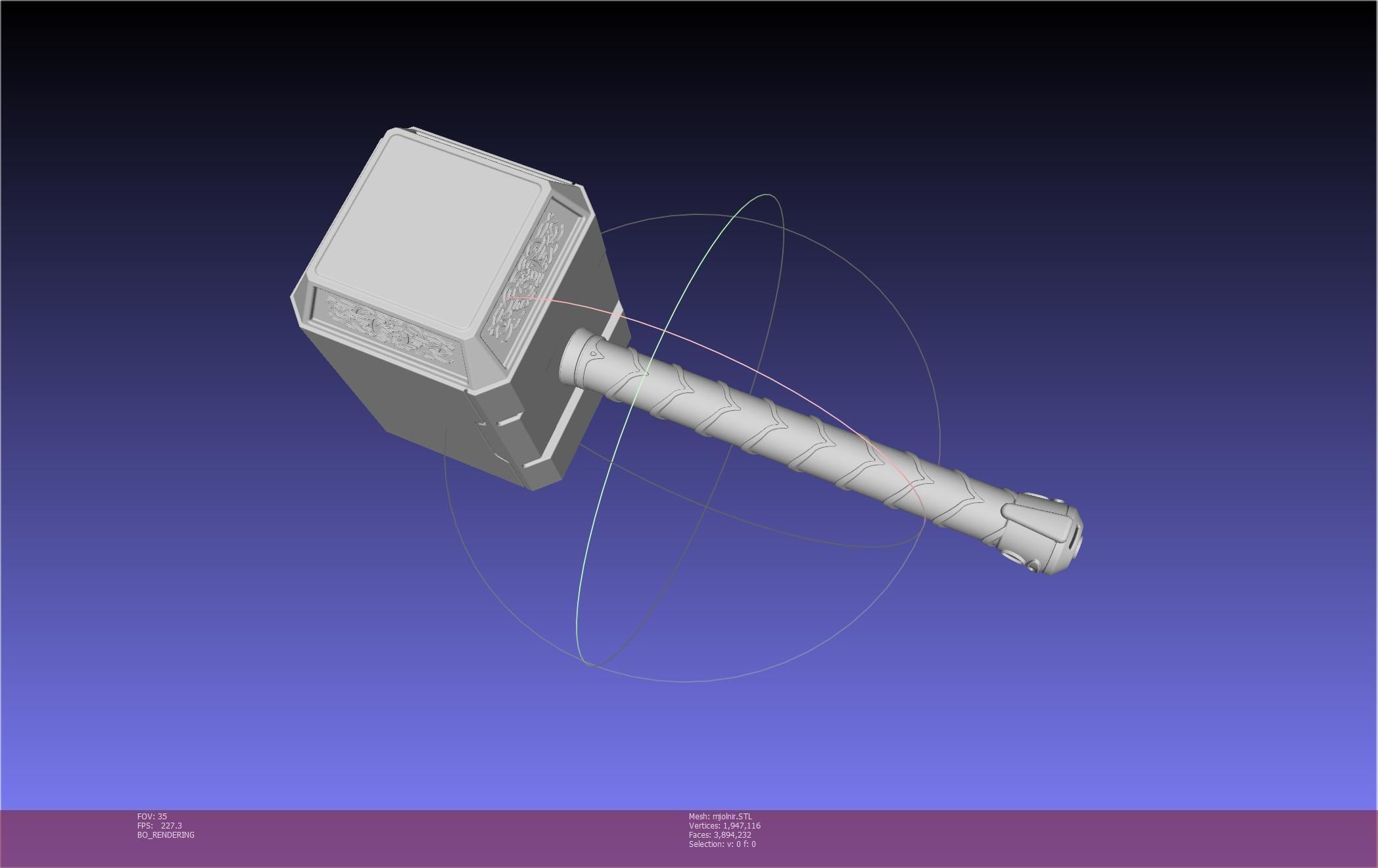 Thor Mjolnir Hammer Basic Printable Assembly 3D print model_111