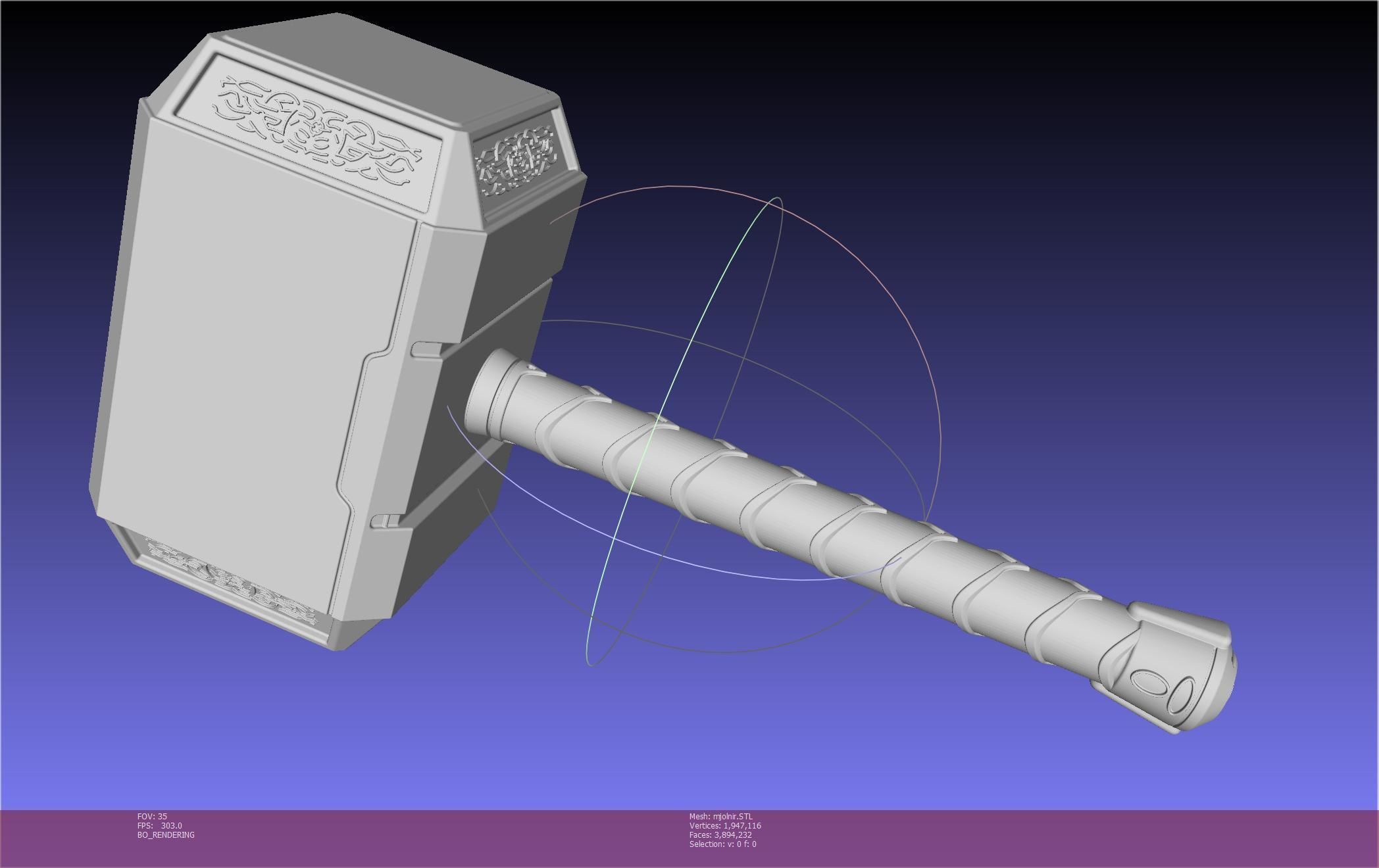 Thor Mjolnir Hammer Basic Printable Assembly 3D print model_102