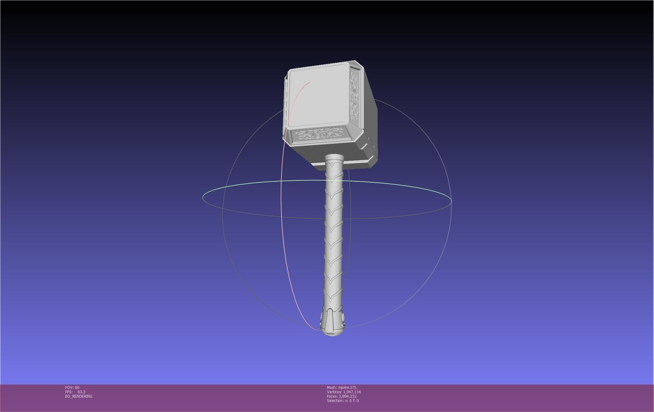 Thor Mjolnir Hammer Basic Printable Assembly 3D print model_31