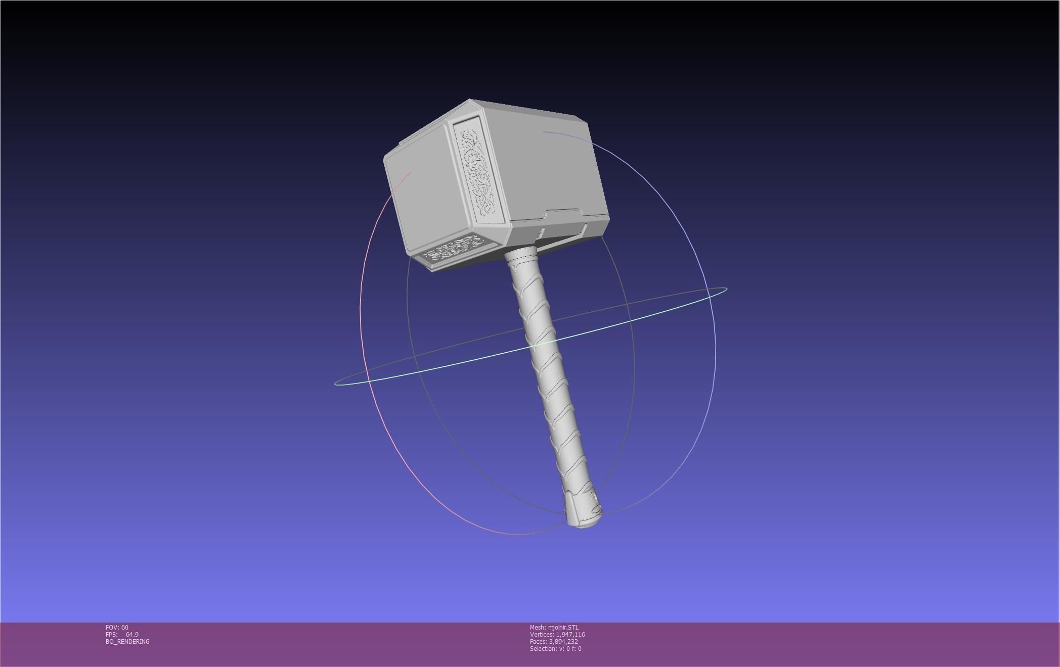 Thor Mjolnir Hammer Basic Printable Assembly 3D print model_32