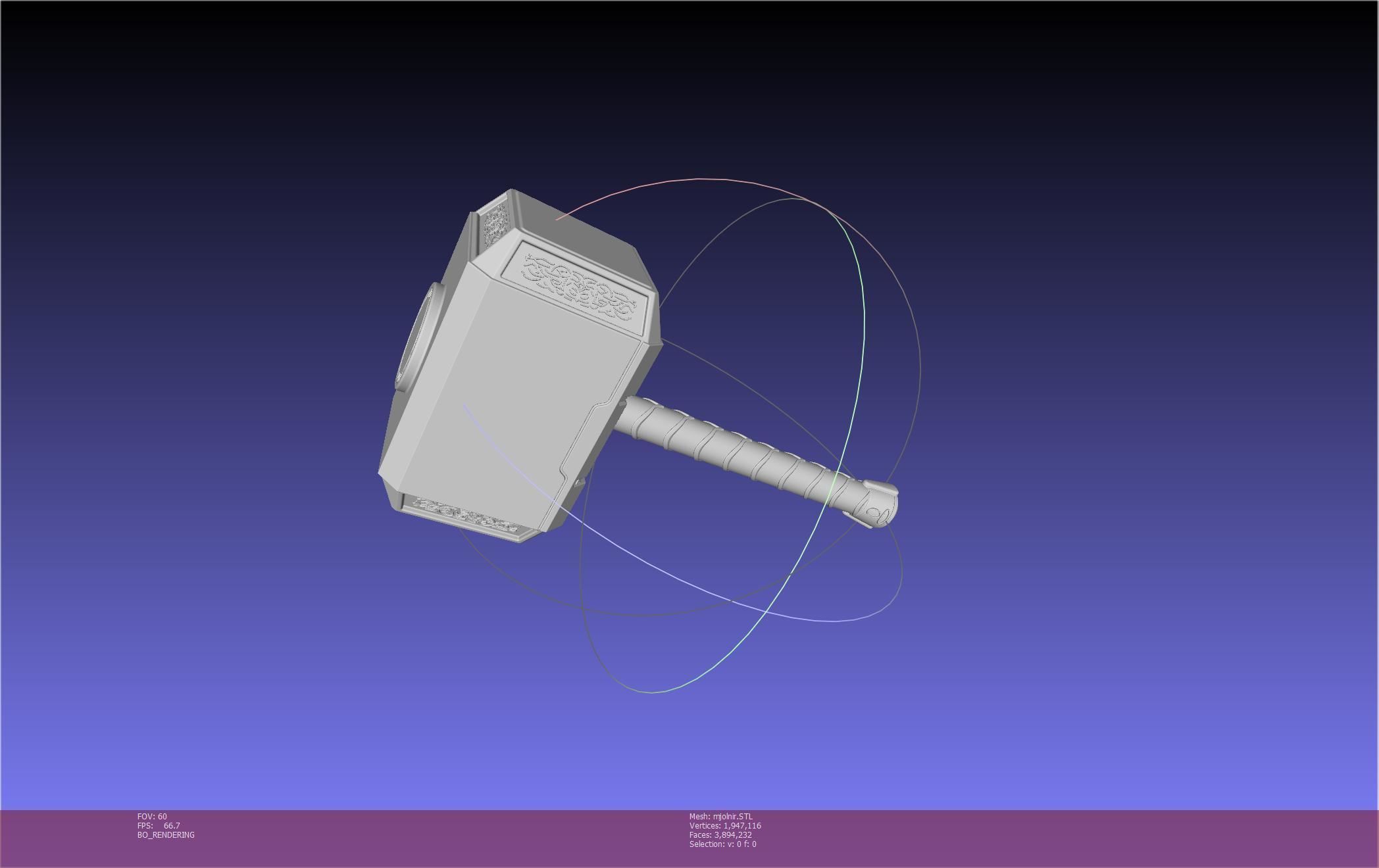 Thor Mjolnir Hammer Basic Printable Assembly 3D print model_12