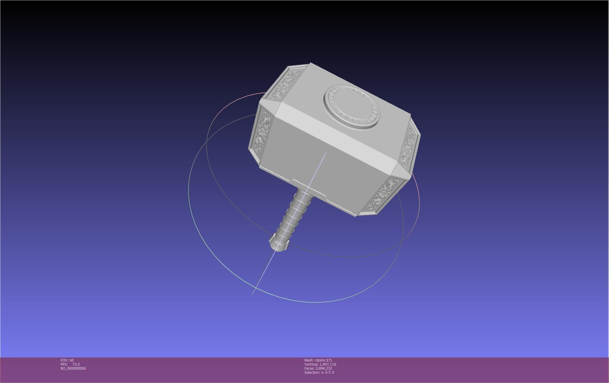 Thor Mjolnir Hammer Basic Printable Assembly 3D print model_49