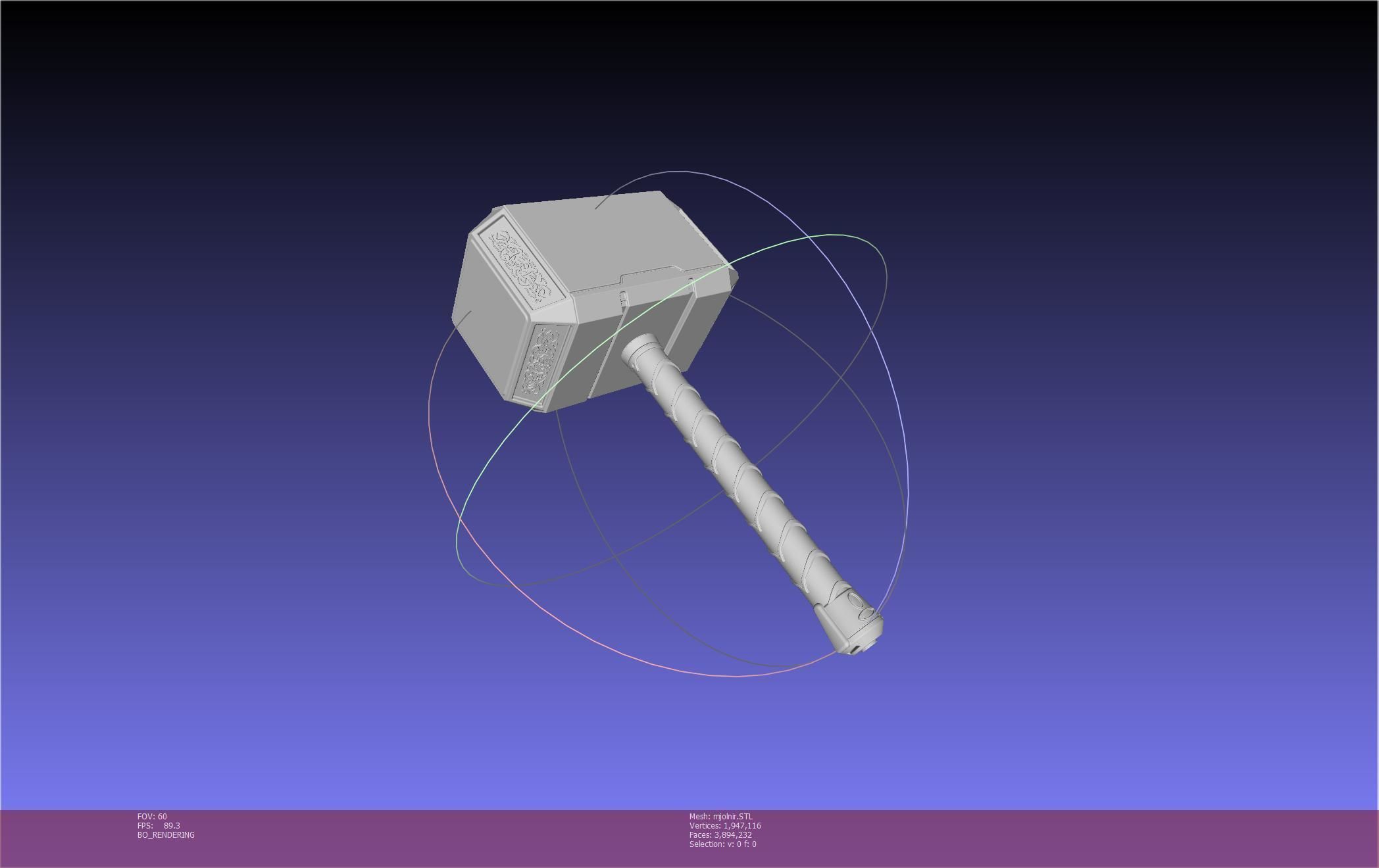 Thor Mjolnir Hammer Basic Printable Assembly 3D print model_45