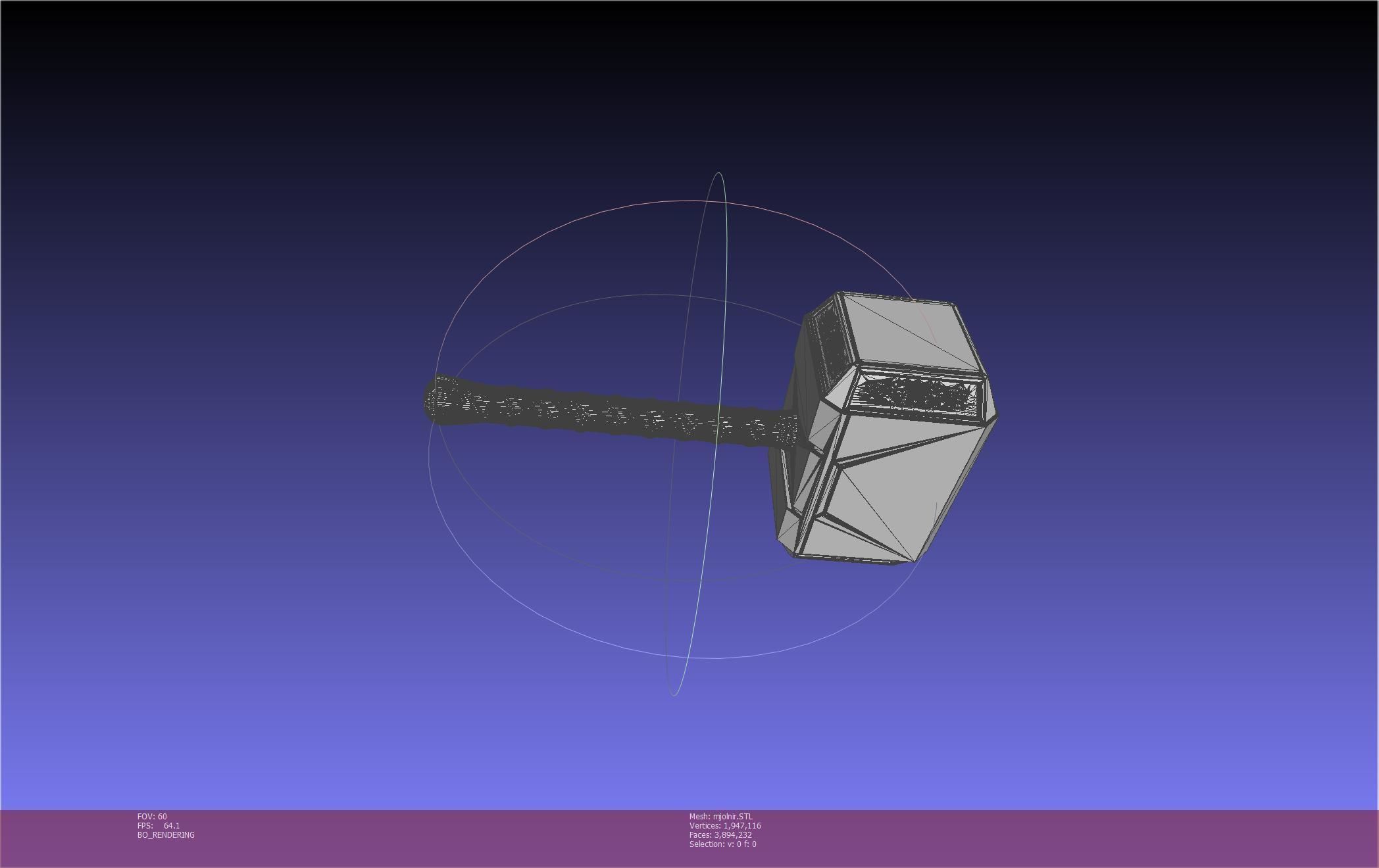 Thor Mjolnir Hammer Basic Printable Assembly 3D print model_64