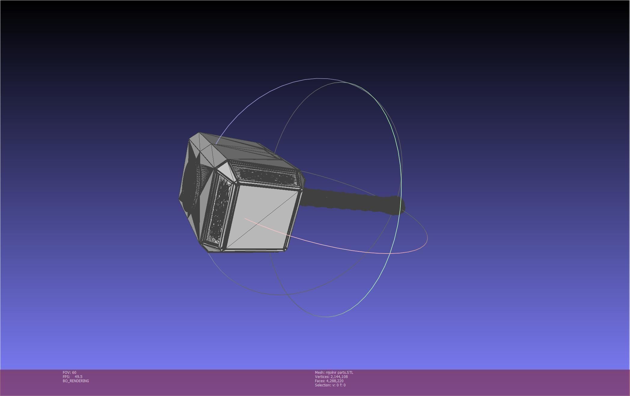 Thor Mjolnir Hammer Basic Printable Assembly 3D print model_123