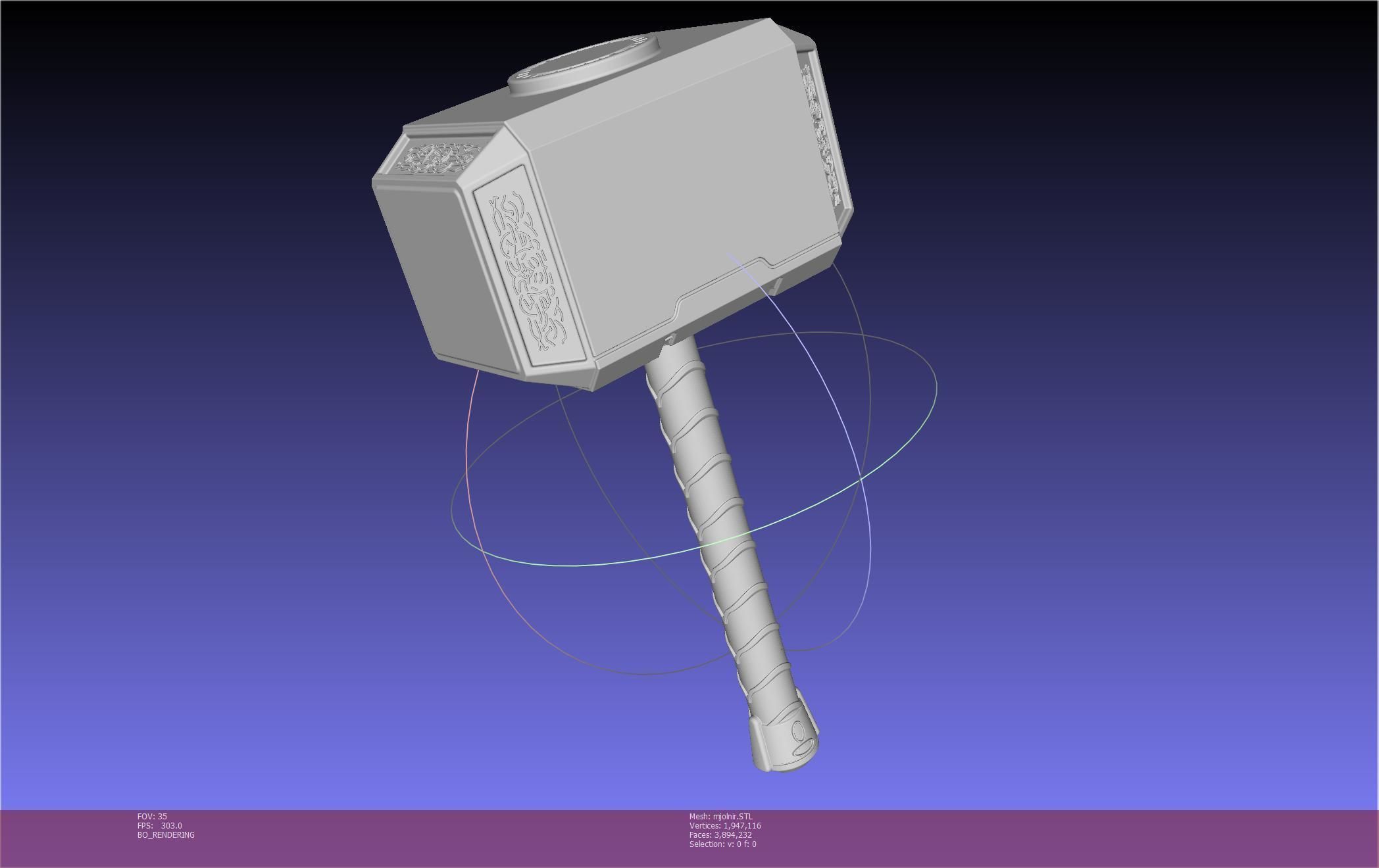 Thor Mjolnir Hammer Basic Printable Assembly 3D print model_110