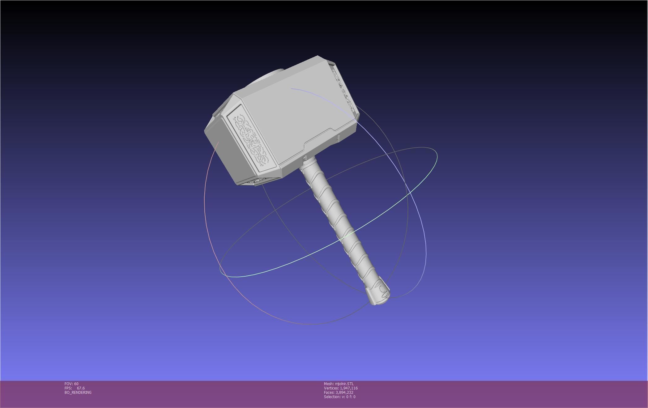 Thor Mjolnir Hammer Basic Printable Assembly 3D print model_28