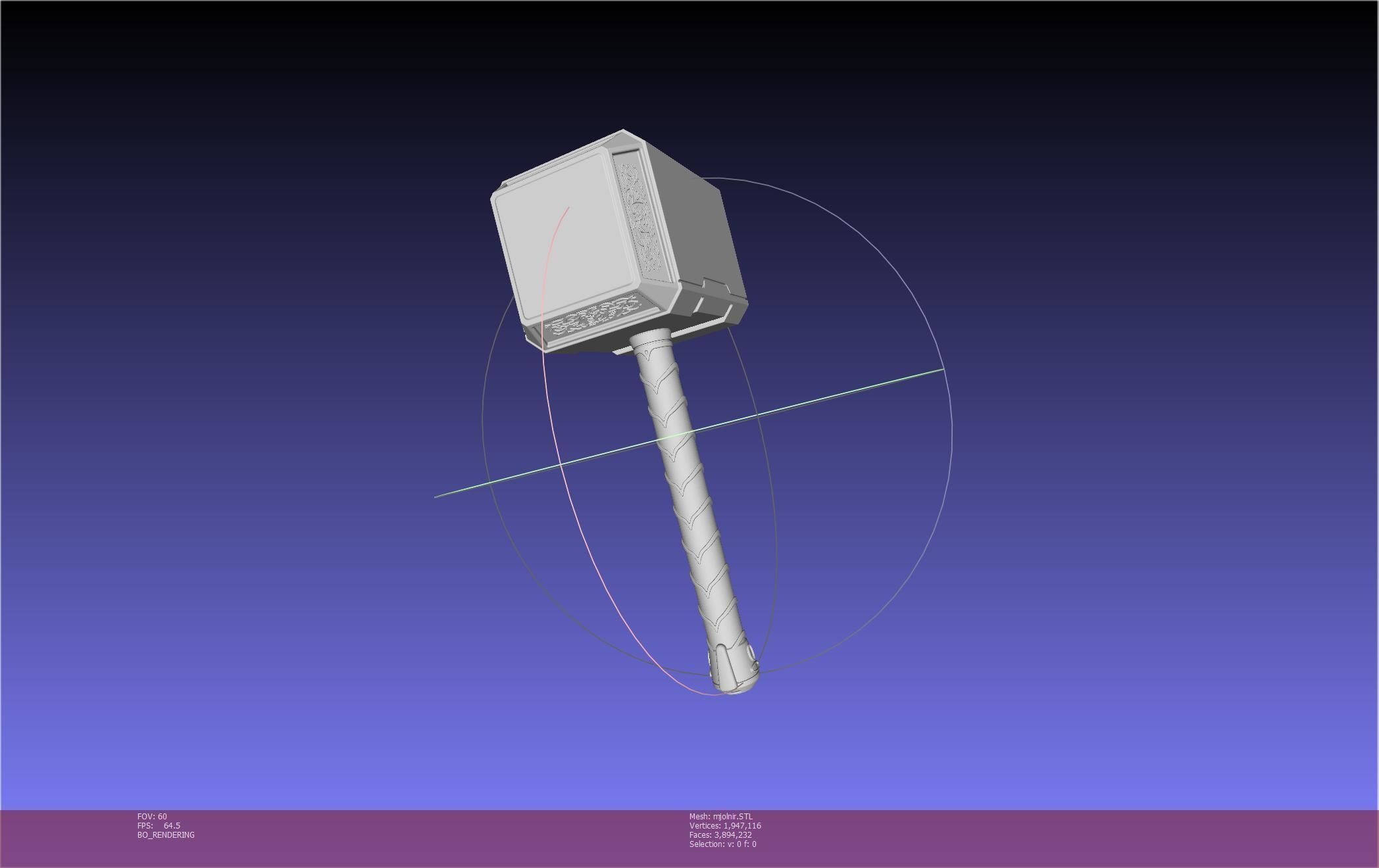Thor Mjolnir Hammer Basic Printable Assembly 3D print model_35