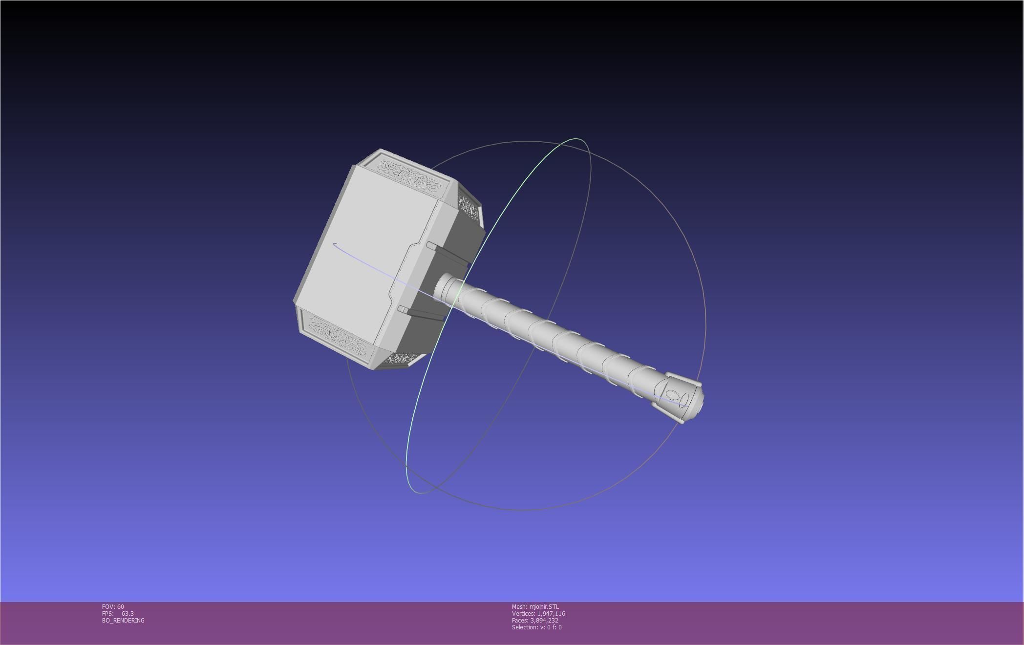 Thor Mjolnir Hammer Basic Printable Assembly 3D print model_10