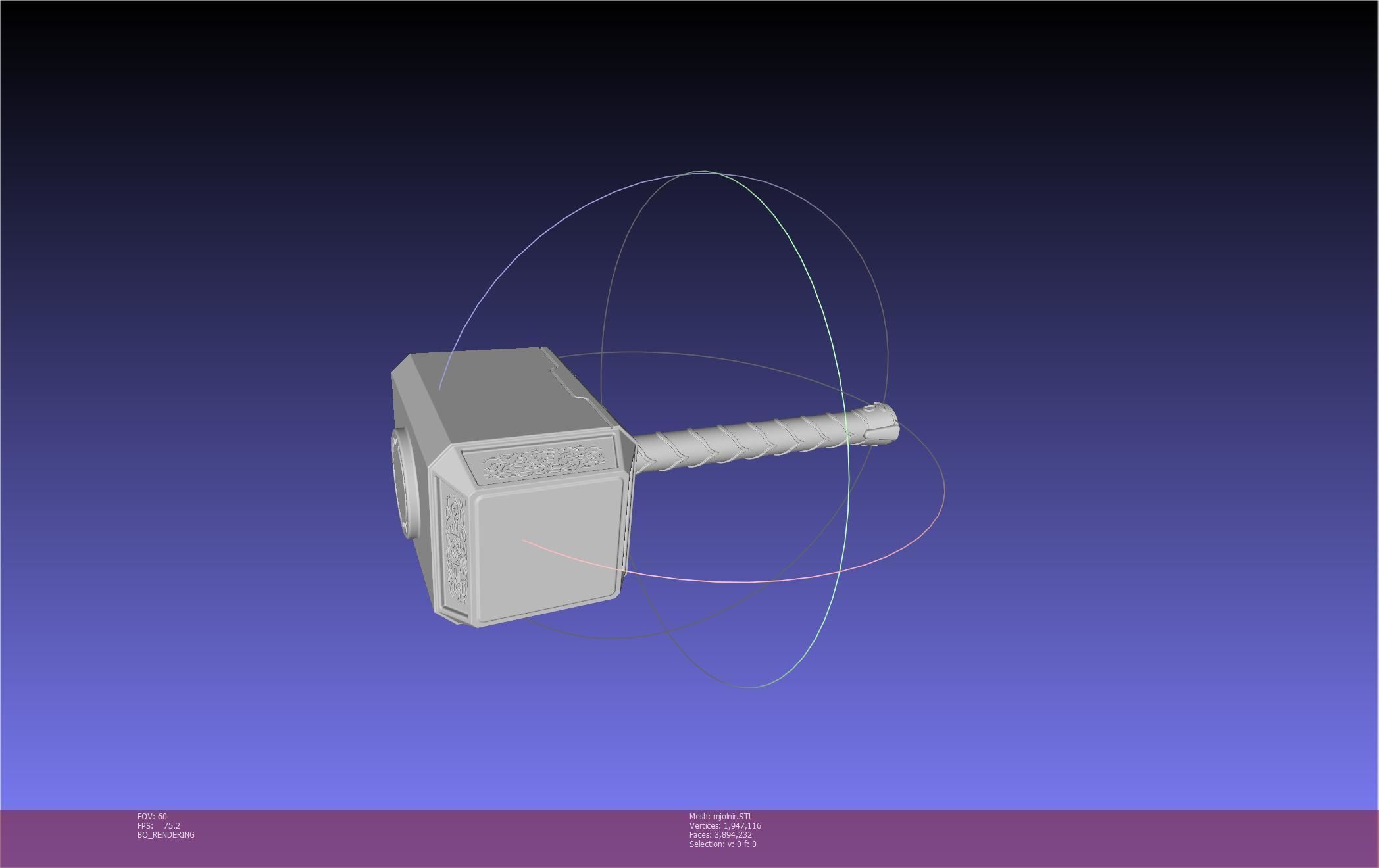 Thor Mjolnir Hammer Basic Printable Assembly 3D print model_53