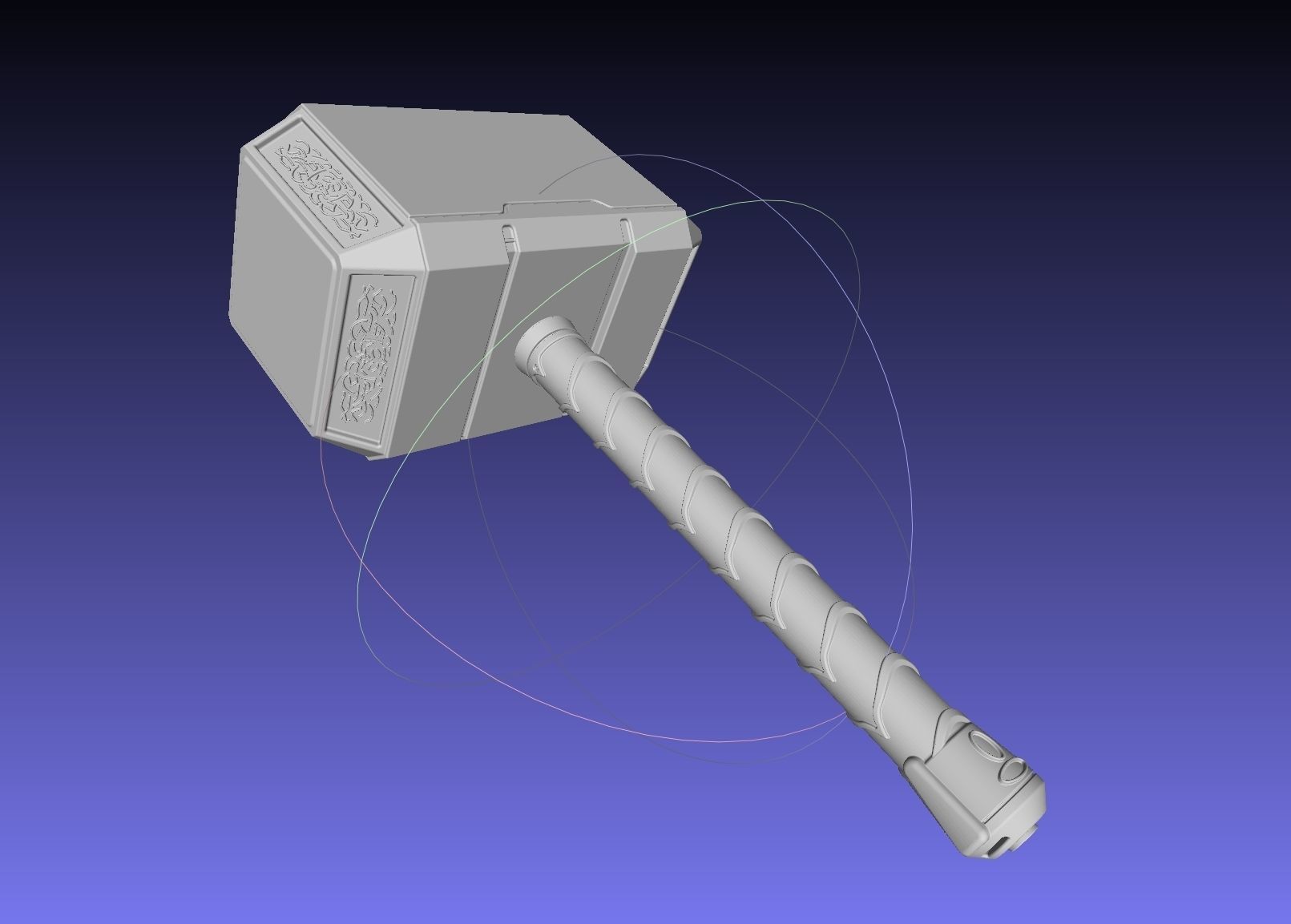 Thor Mjolnir Hammer Basic Printable Assembly 3D print model_96