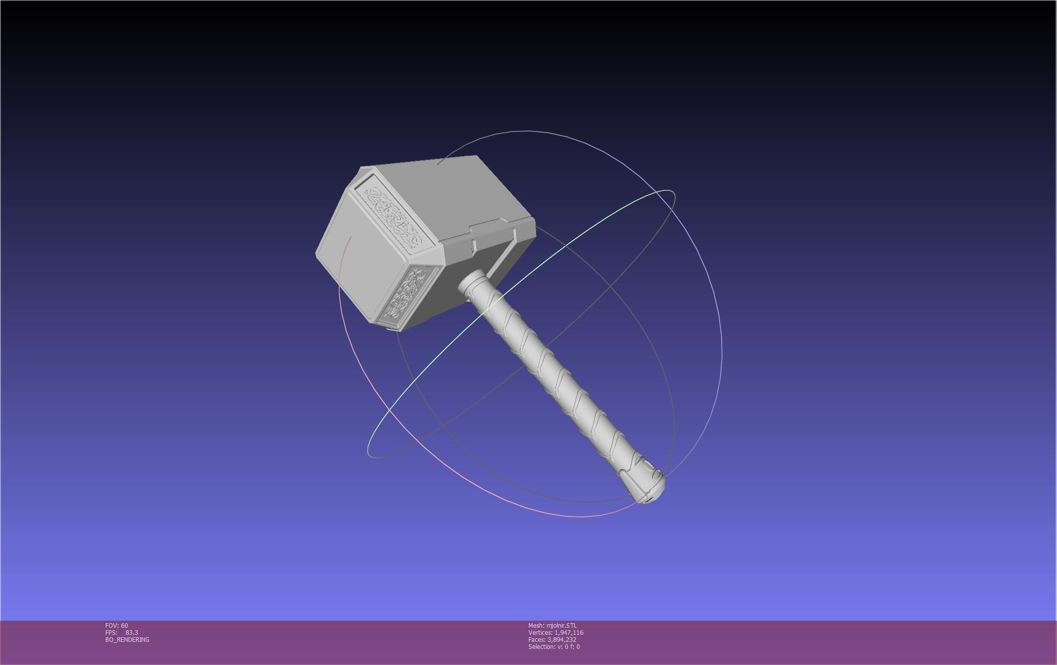 Thor Mjolnir Hammer Basic Printable Assembly 3D print model_42