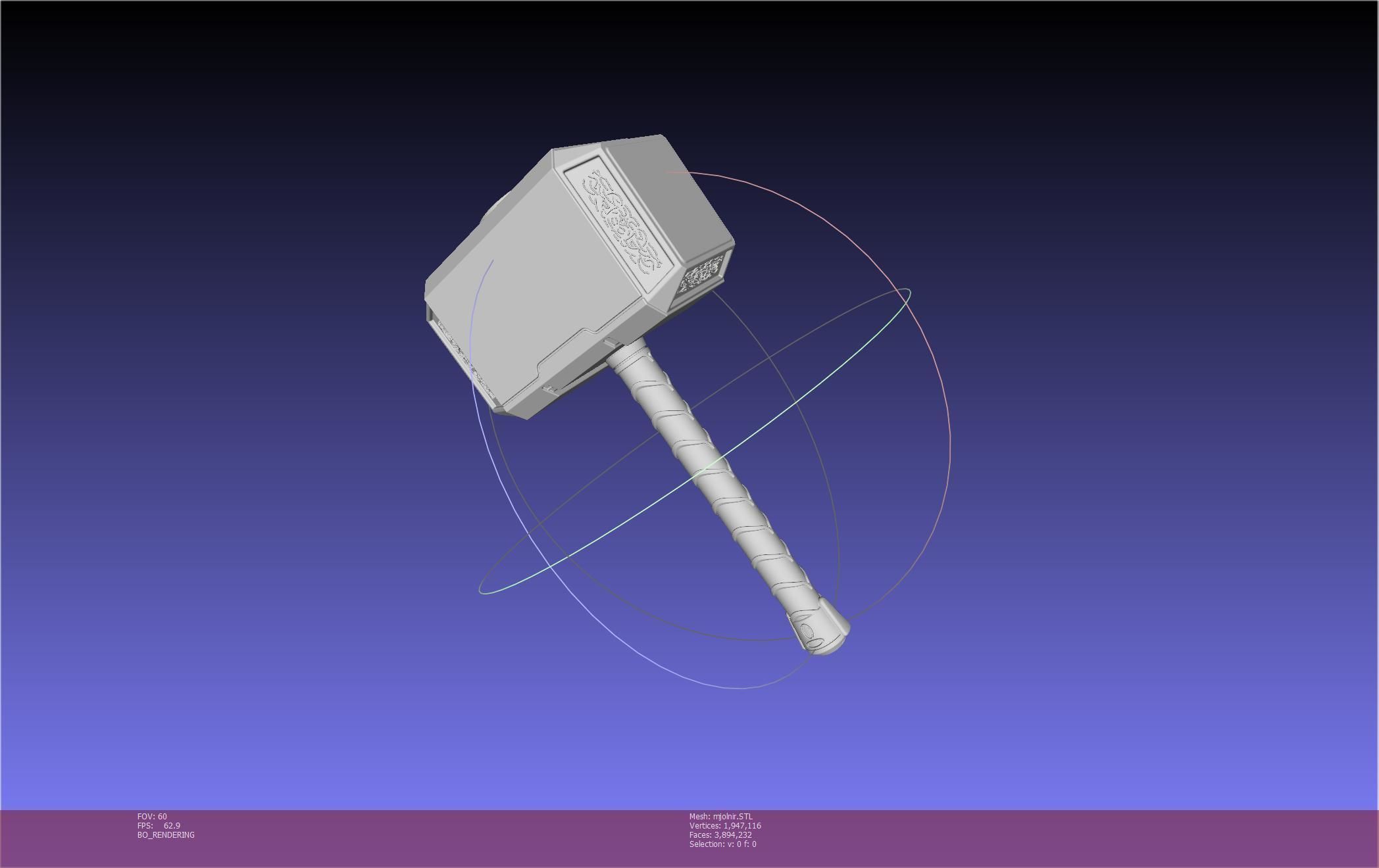 Thor Mjolnir Hammer Basic Printable Assembly 3D print model_38