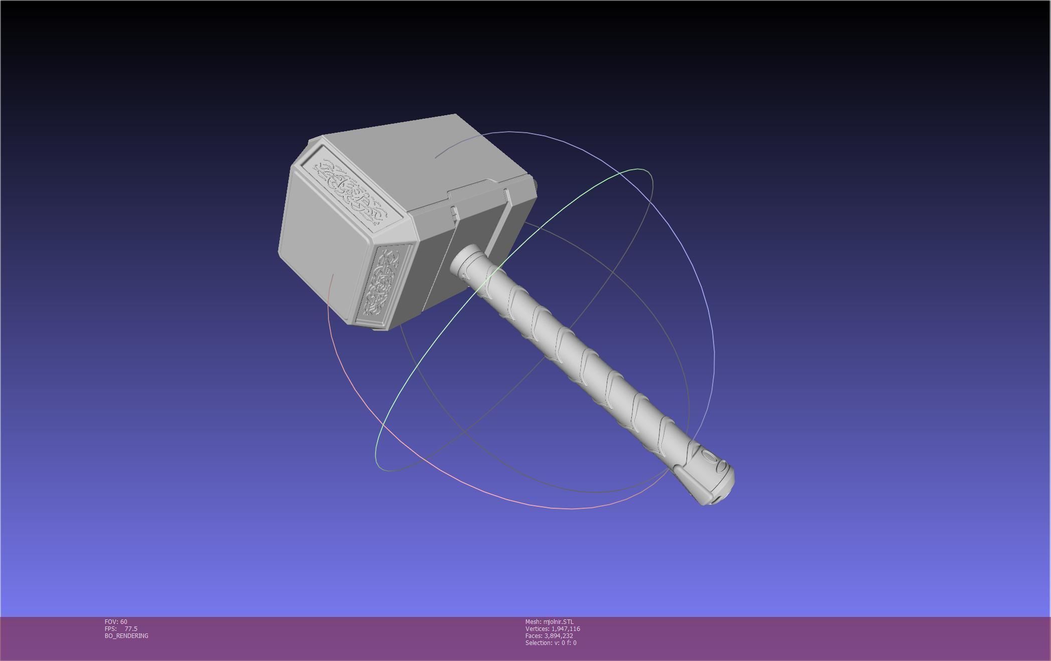 Thor Mjolnir Hammer Basic Printable Assembly 3D print model_37