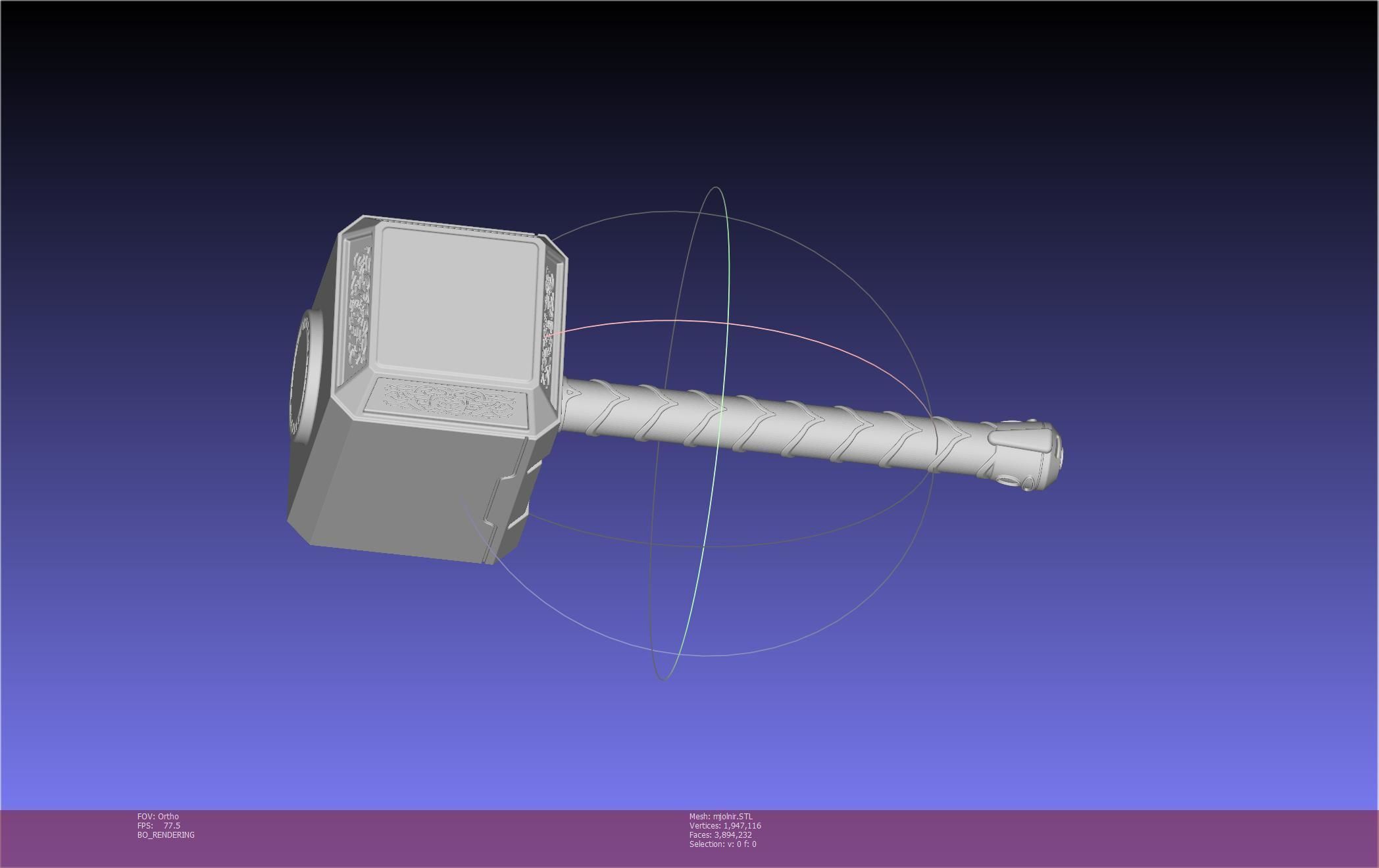 Thor Mjolnir Hammer Basic Printable Assembly 3D print model_91