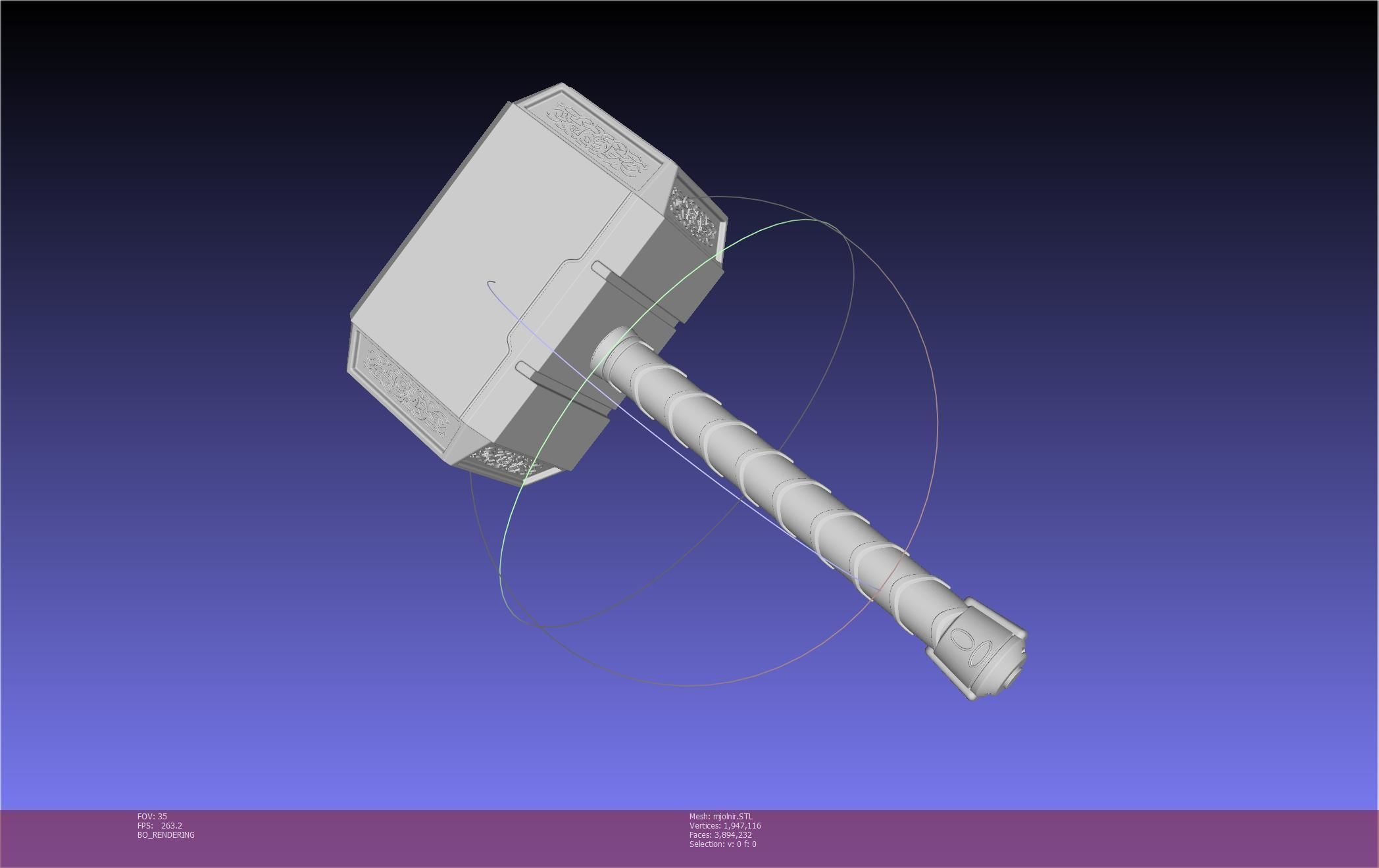 Thor Mjolnir Hammer Basic Printable Assembly 3D print model_116